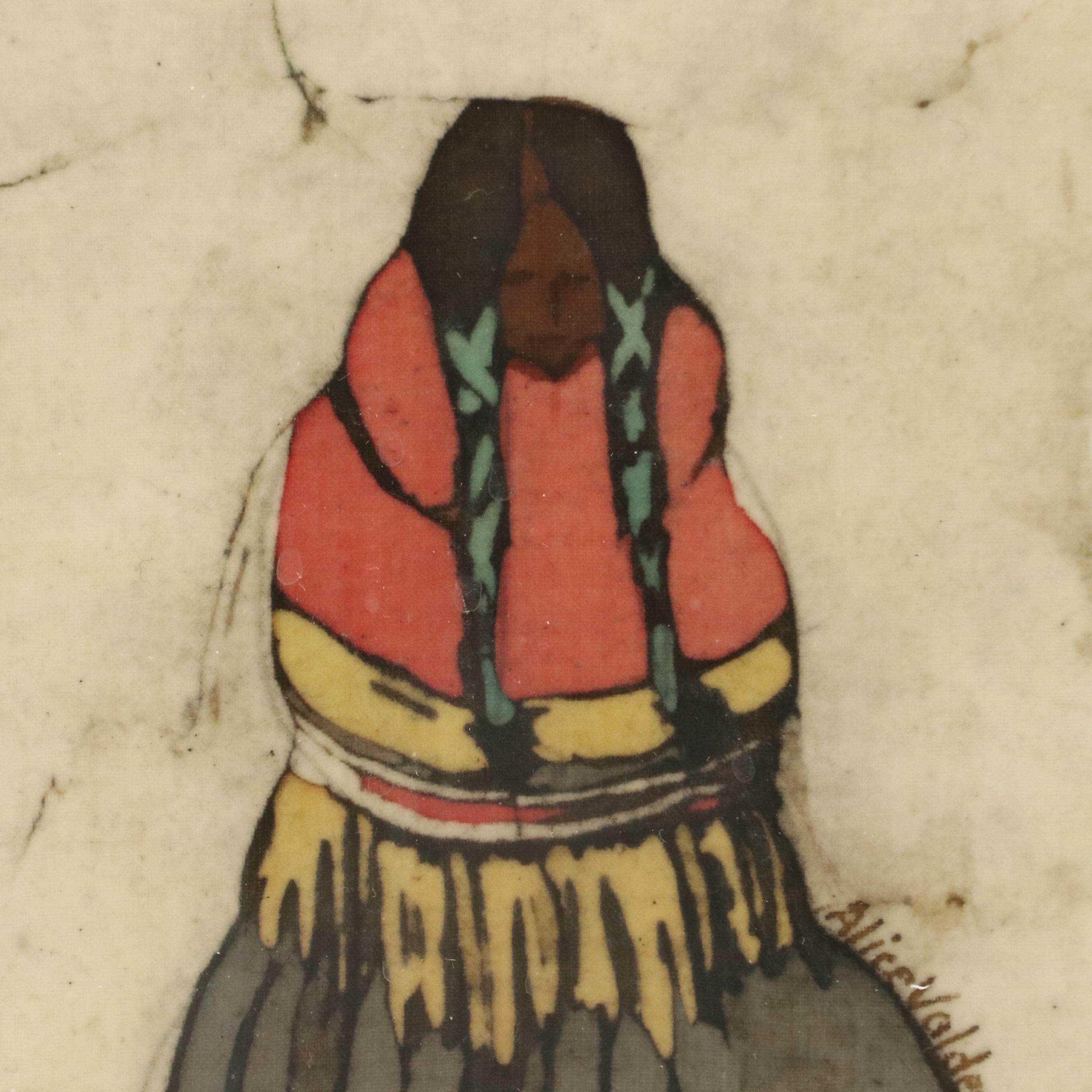 Alice Valdez Batik Portraits of Native American Women, 1983