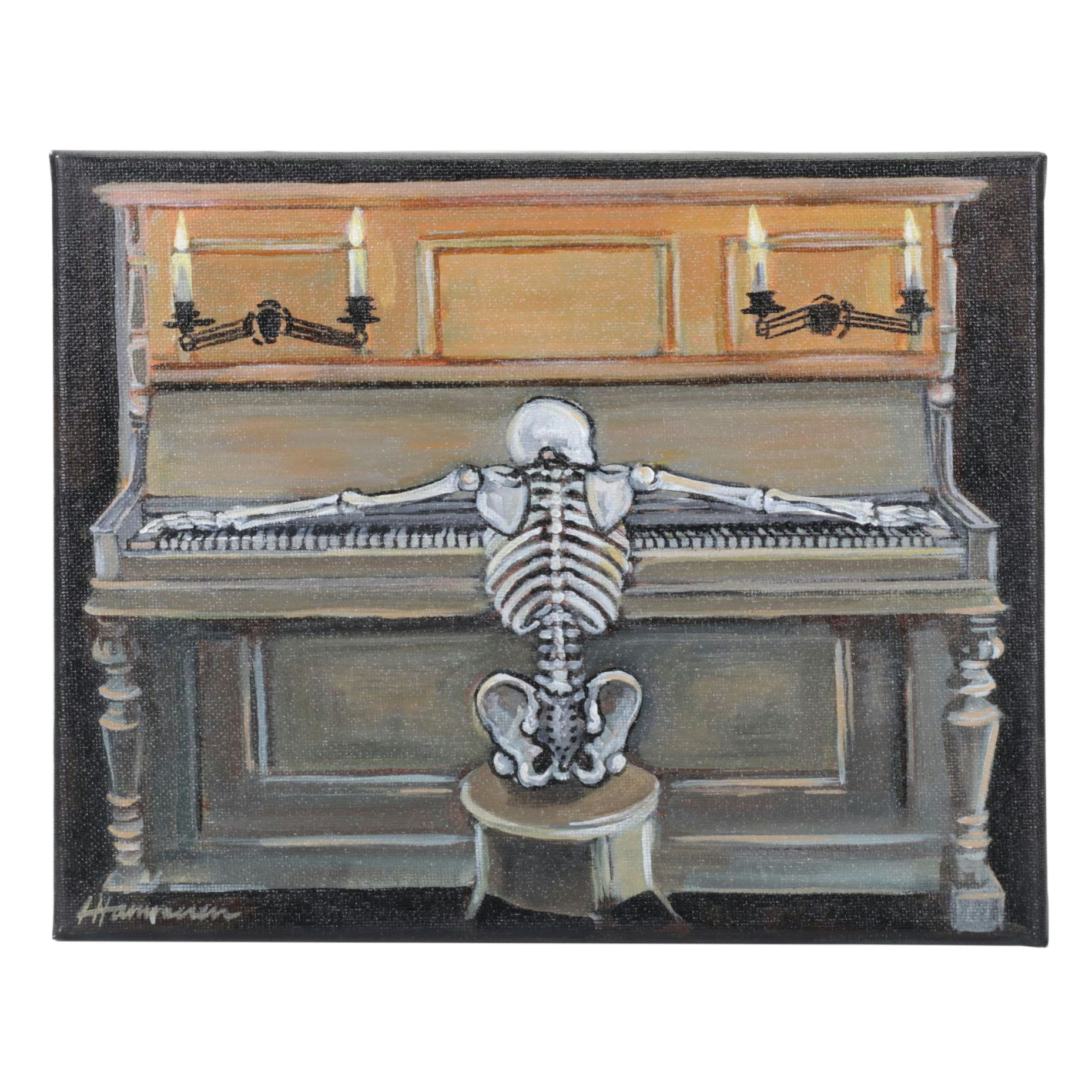 Holly Hammeren Surrealist Acrylic Panting "Clair de Tomb", 2025