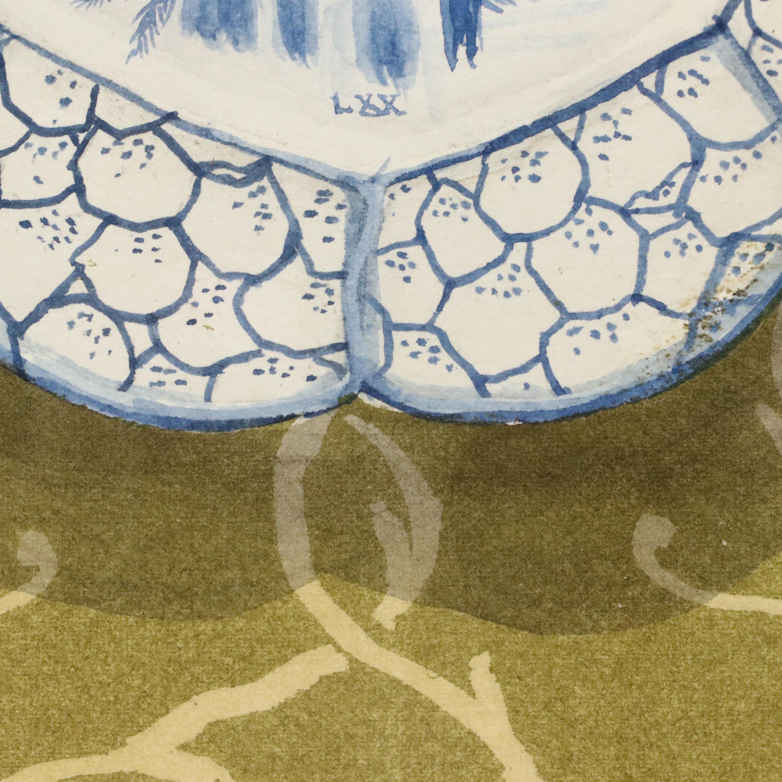 Jeffrey Lee Adler Chinoiserie Watercolor Painting