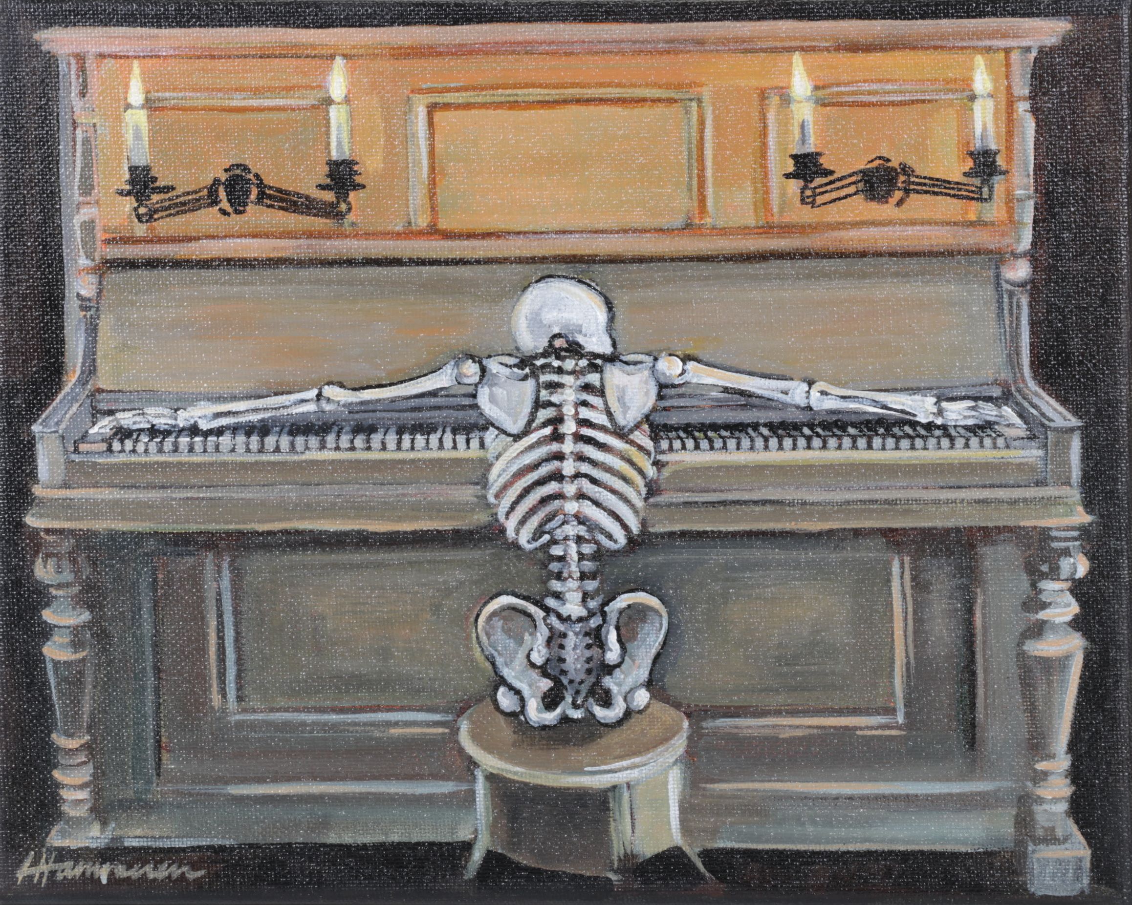 Holly Hammeren Surrealist Acrylic Panting "Clair de Tomb", 2025