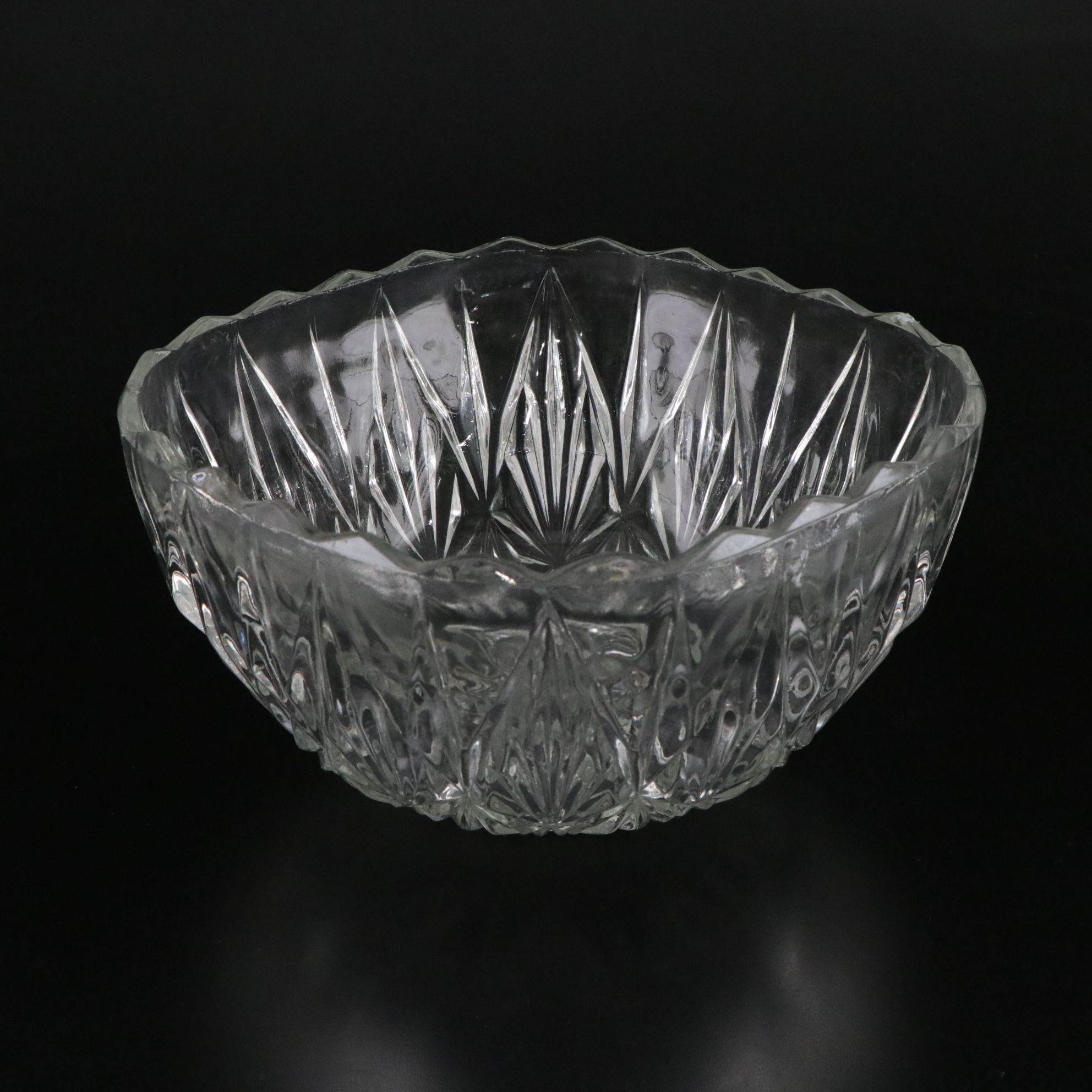 Hazel Atlas "Williamsport" Pressed Glass Punch Bowl and Cups