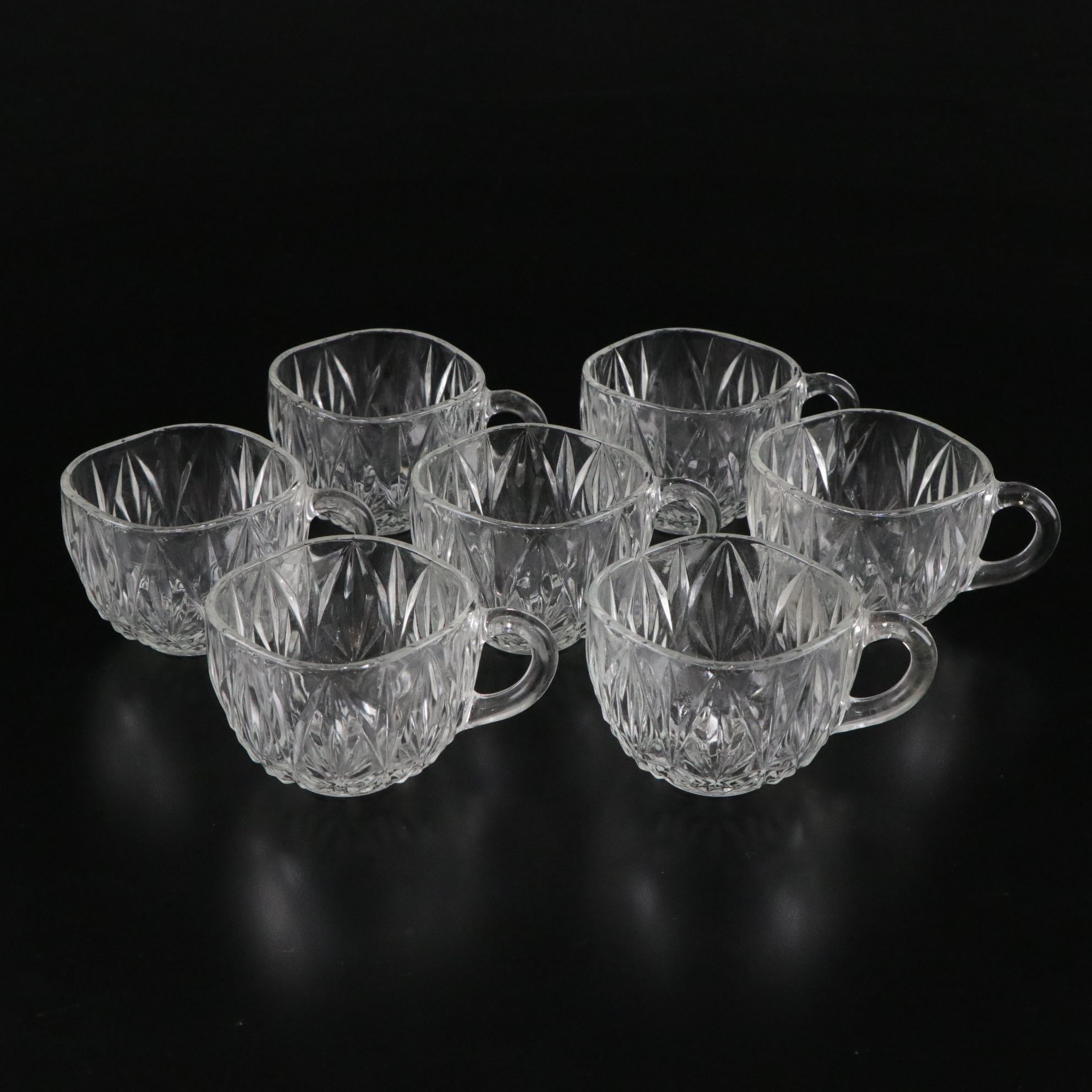 Hazel Atlas "Williamsport" Pressed Glass Punch Bowl and Cups