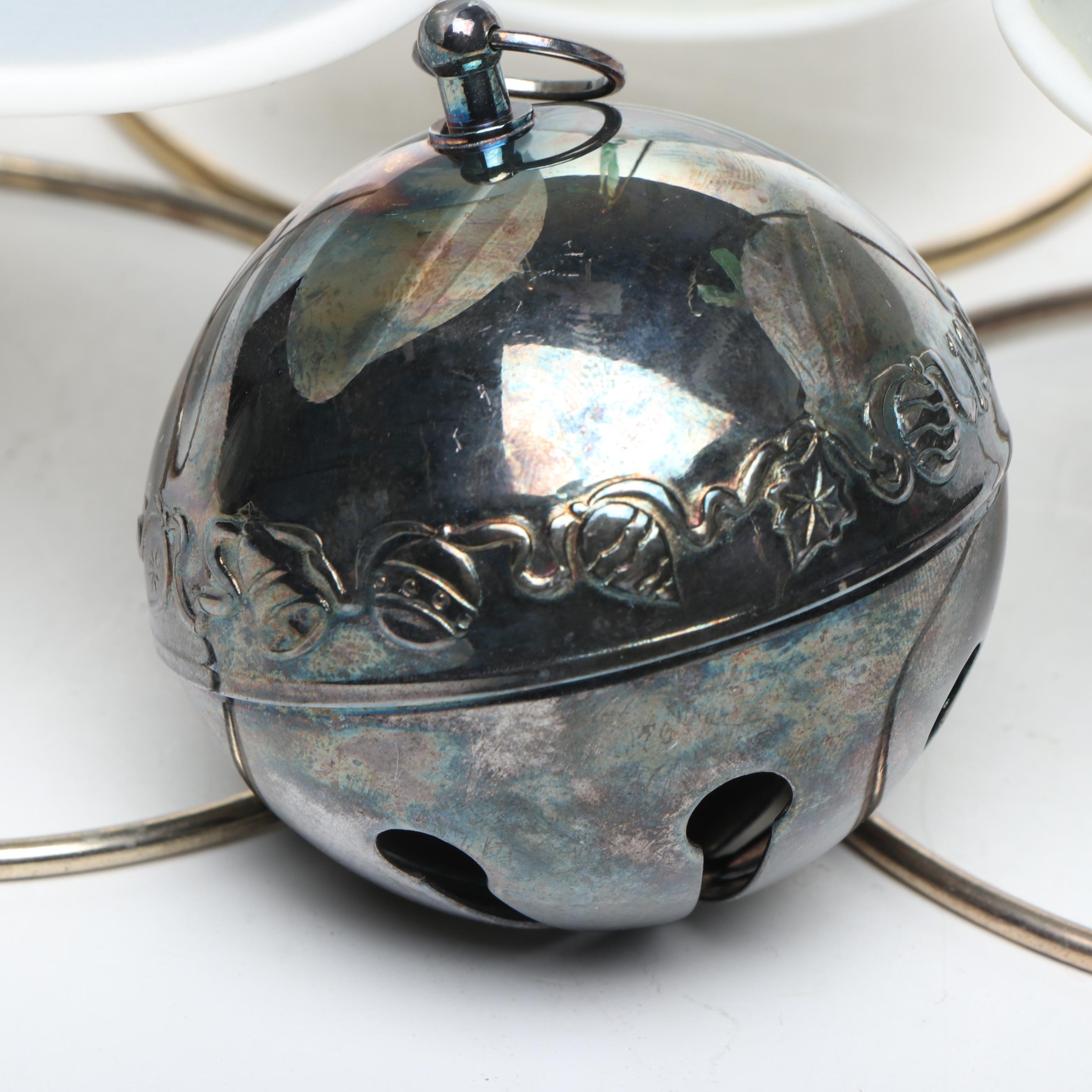 Lladró Porcelain Annual Christmas Bells with Wallace Silver Plate Bell