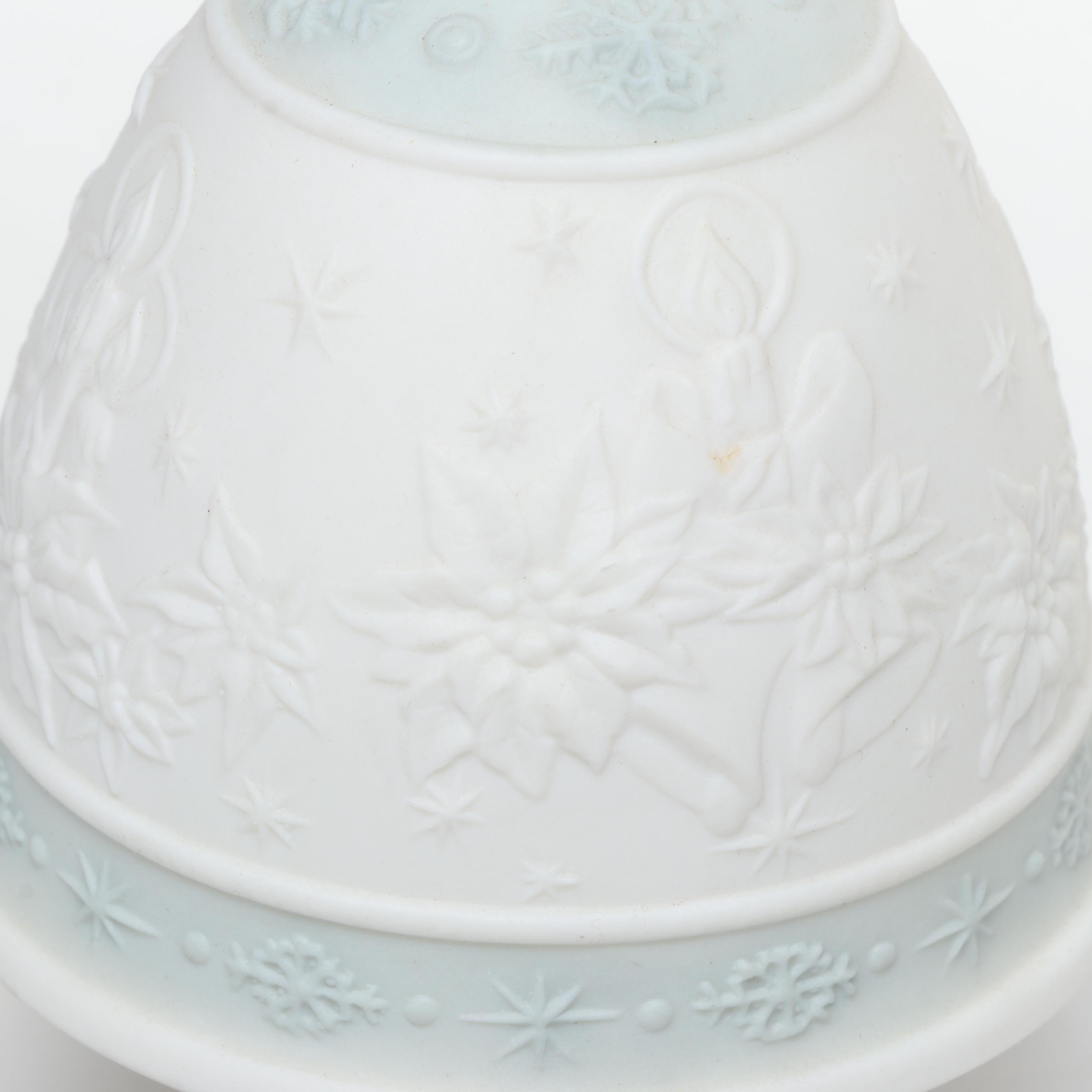 Lladró Porcelain Annual Christmas Bells with Wallace Silver Plate Bell