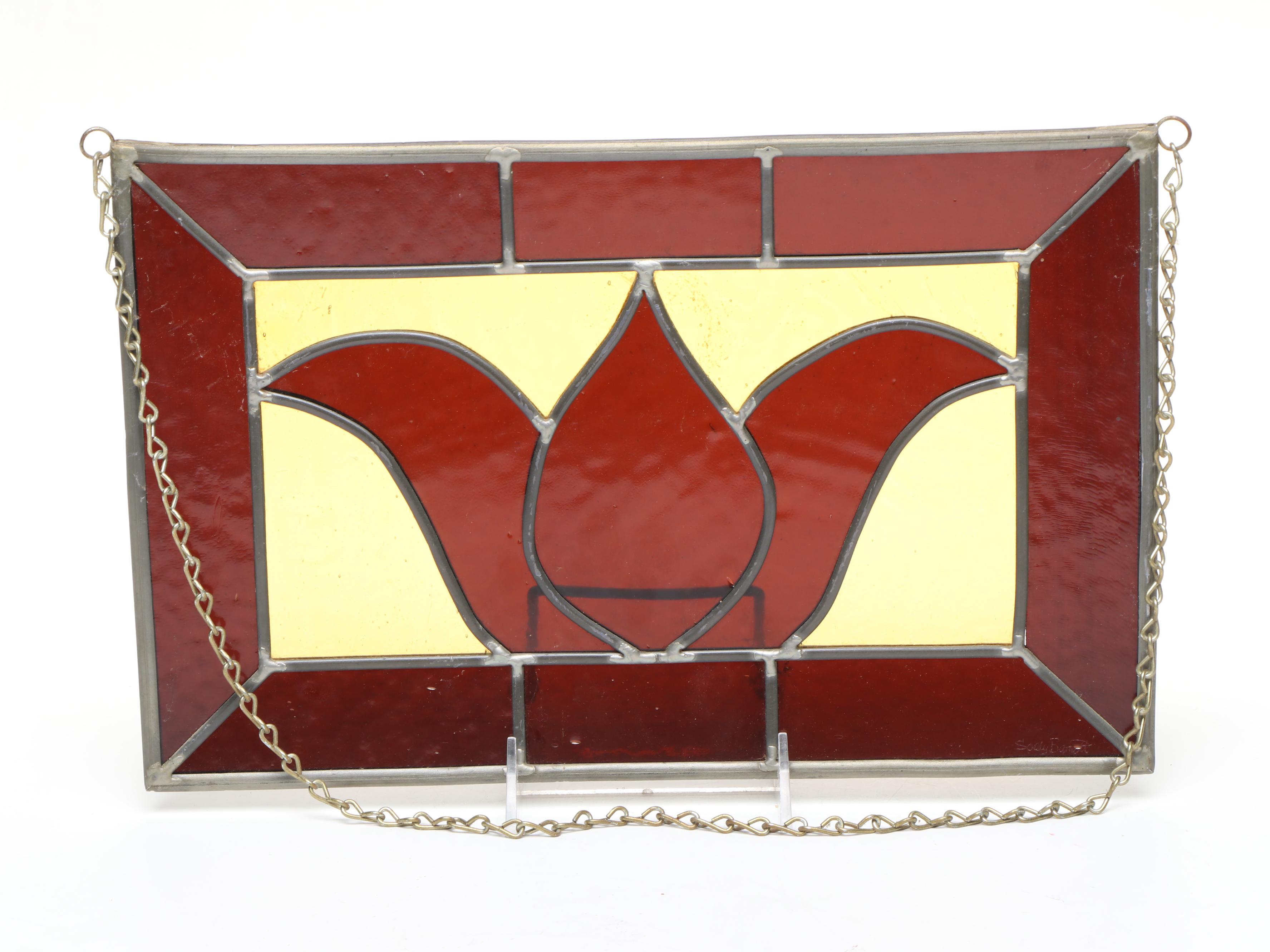 Tulip Slag Glass Hanging Panel