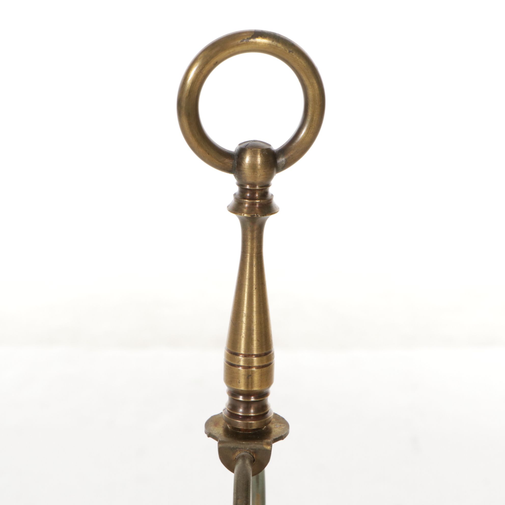 Brass Pillar Table Lamp with Pleated Shade