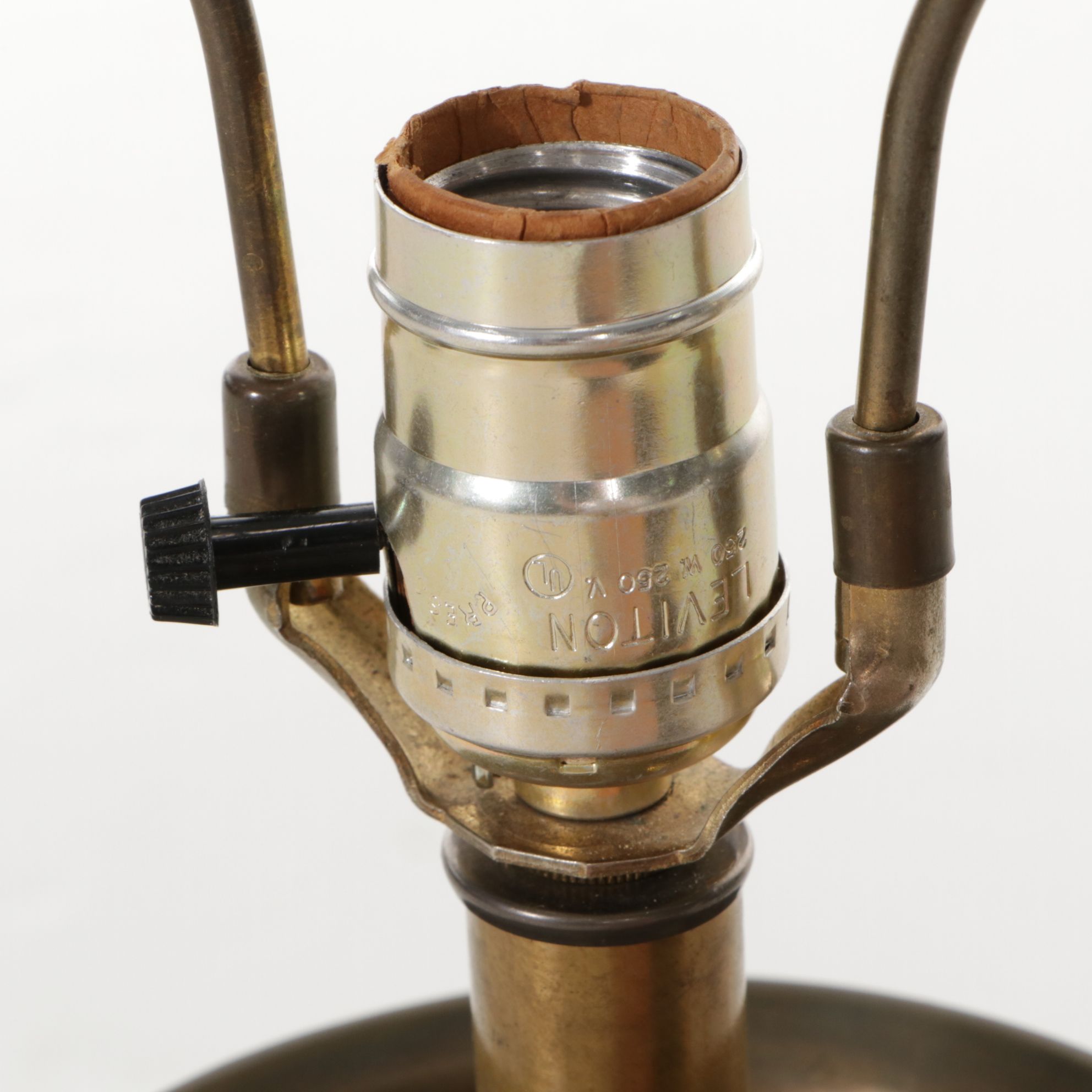 Brass Pillar Table Lamp with Pleated Shade