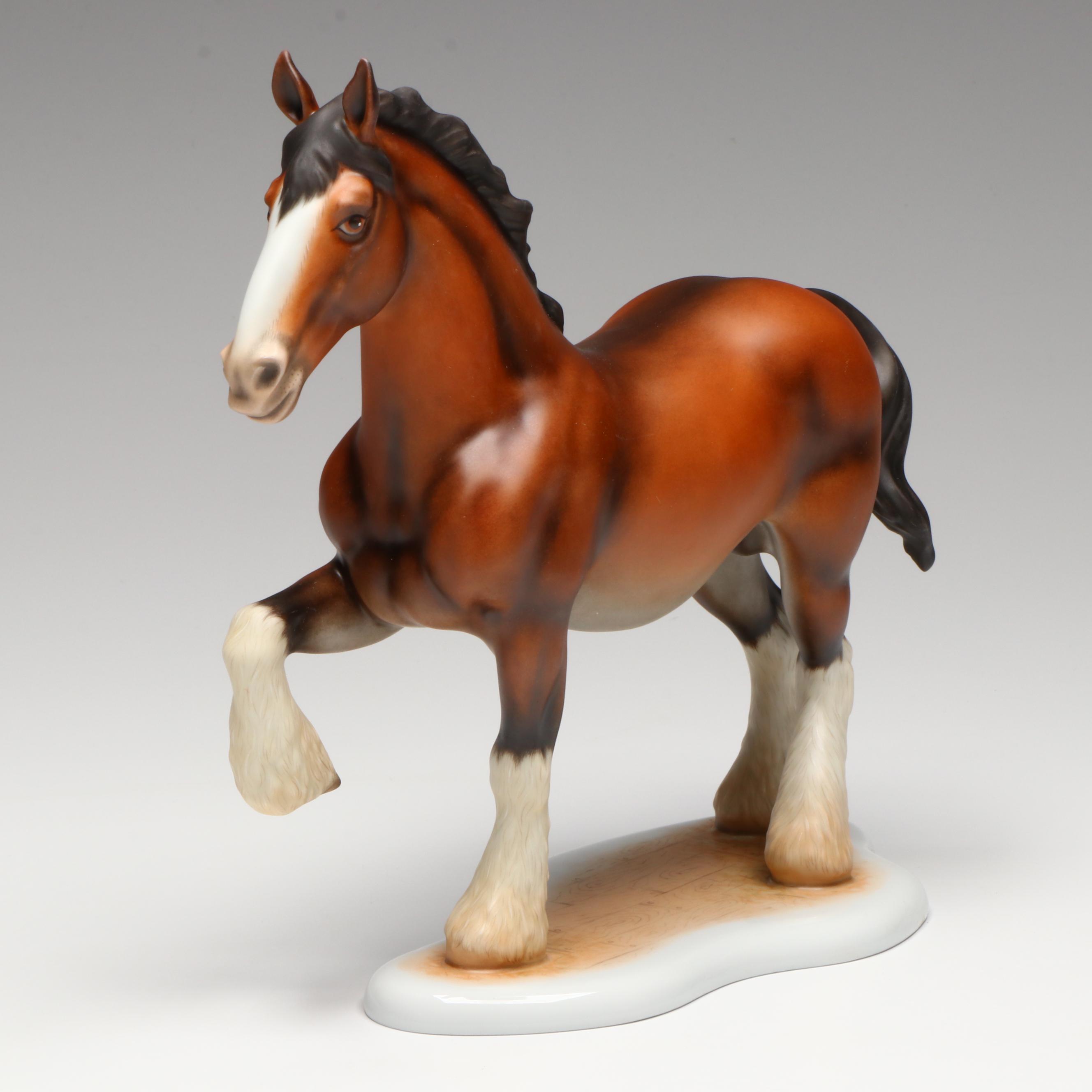 Herend Natural "Clydesdale" Porcelain Figurine