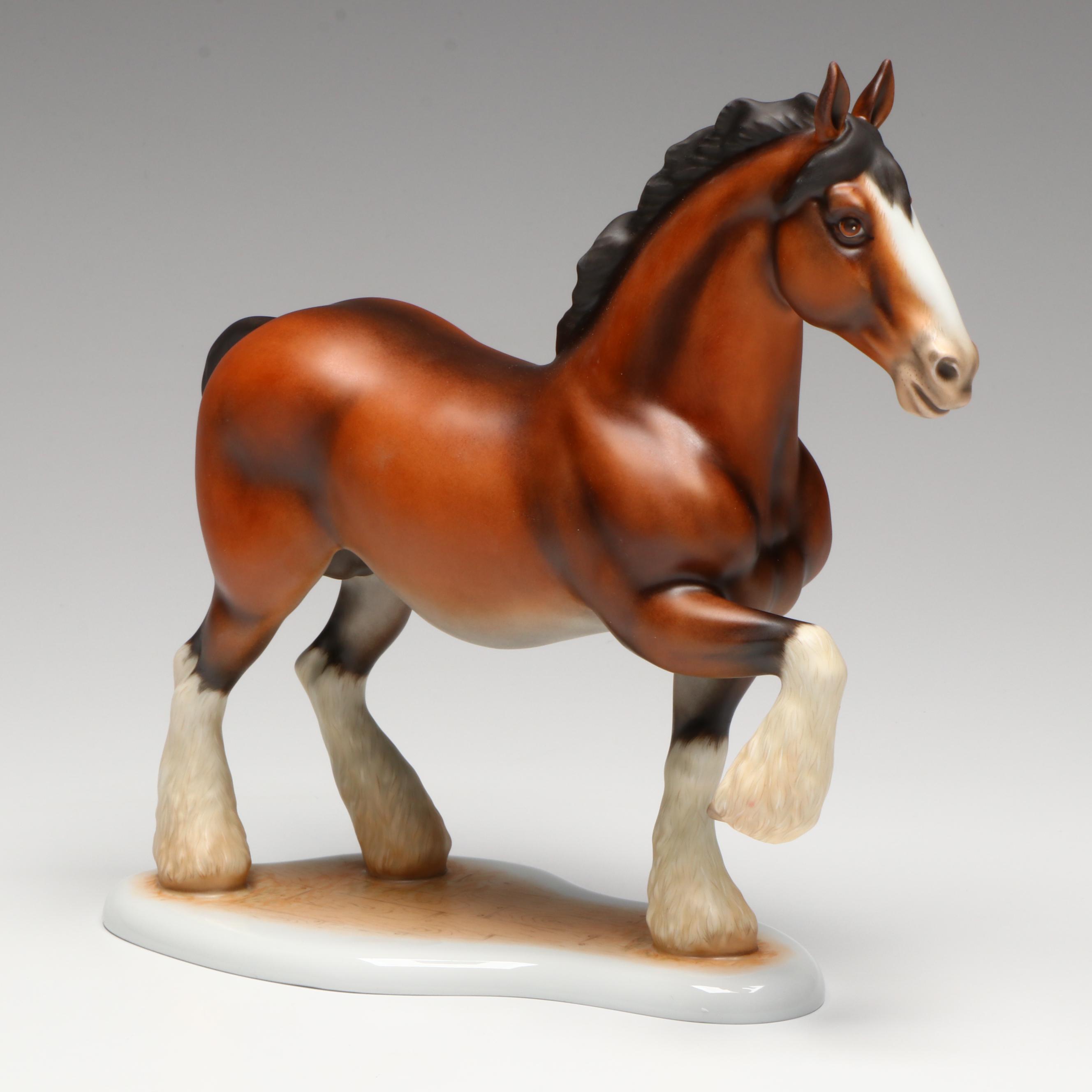 Herend Natural "Clydesdale" Porcelain Figurine