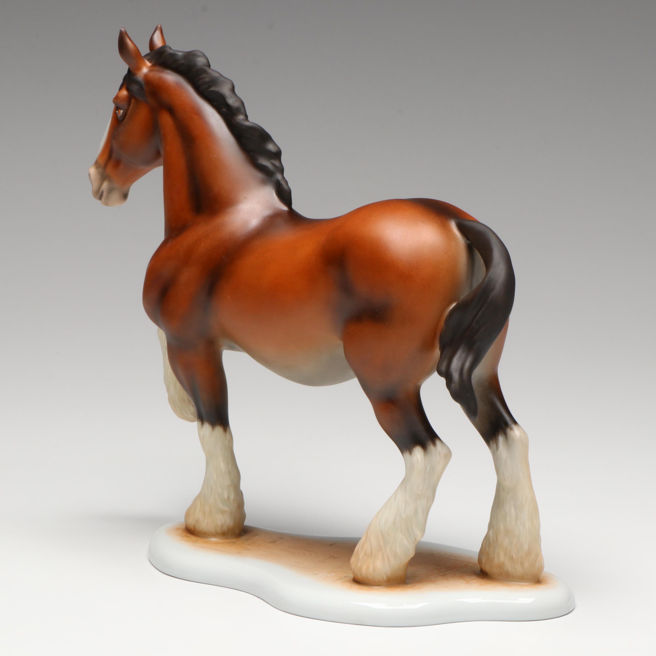 Herend Natural "Clydesdale" Porcelain Figurine