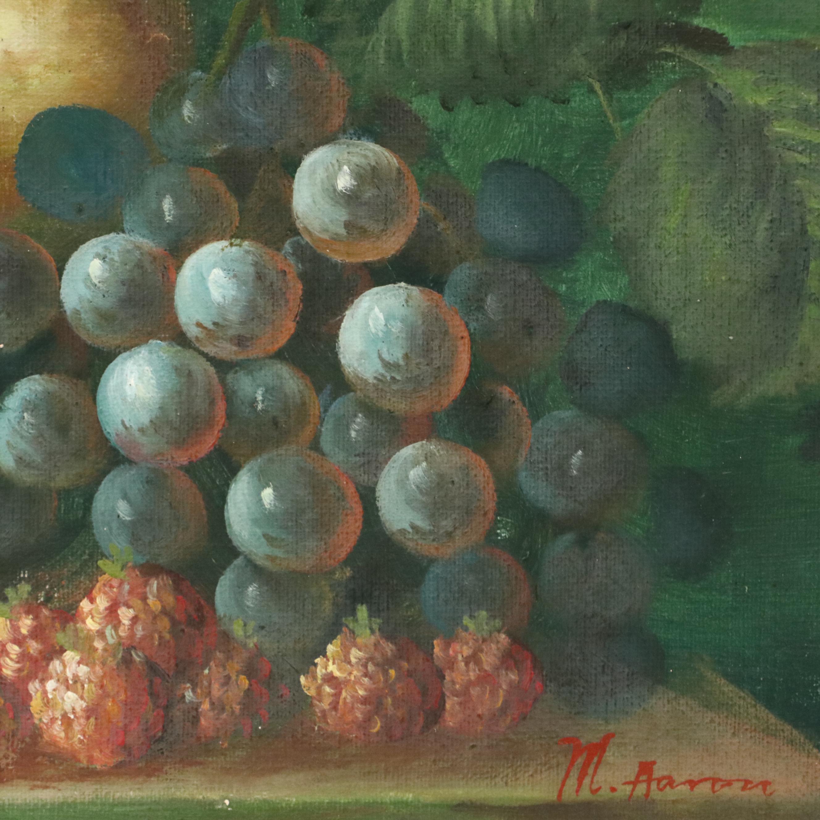 M. Aaron Fruit Still Life Oil Painting, Late 20th/21st Century