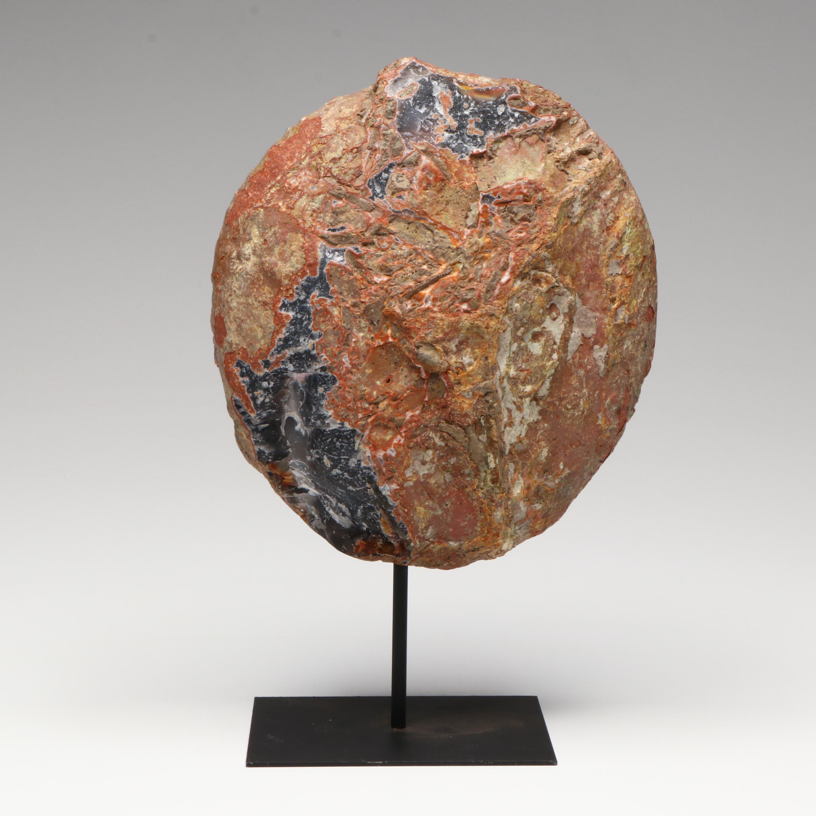 Amethyst Specimen on Modern Metal Stand