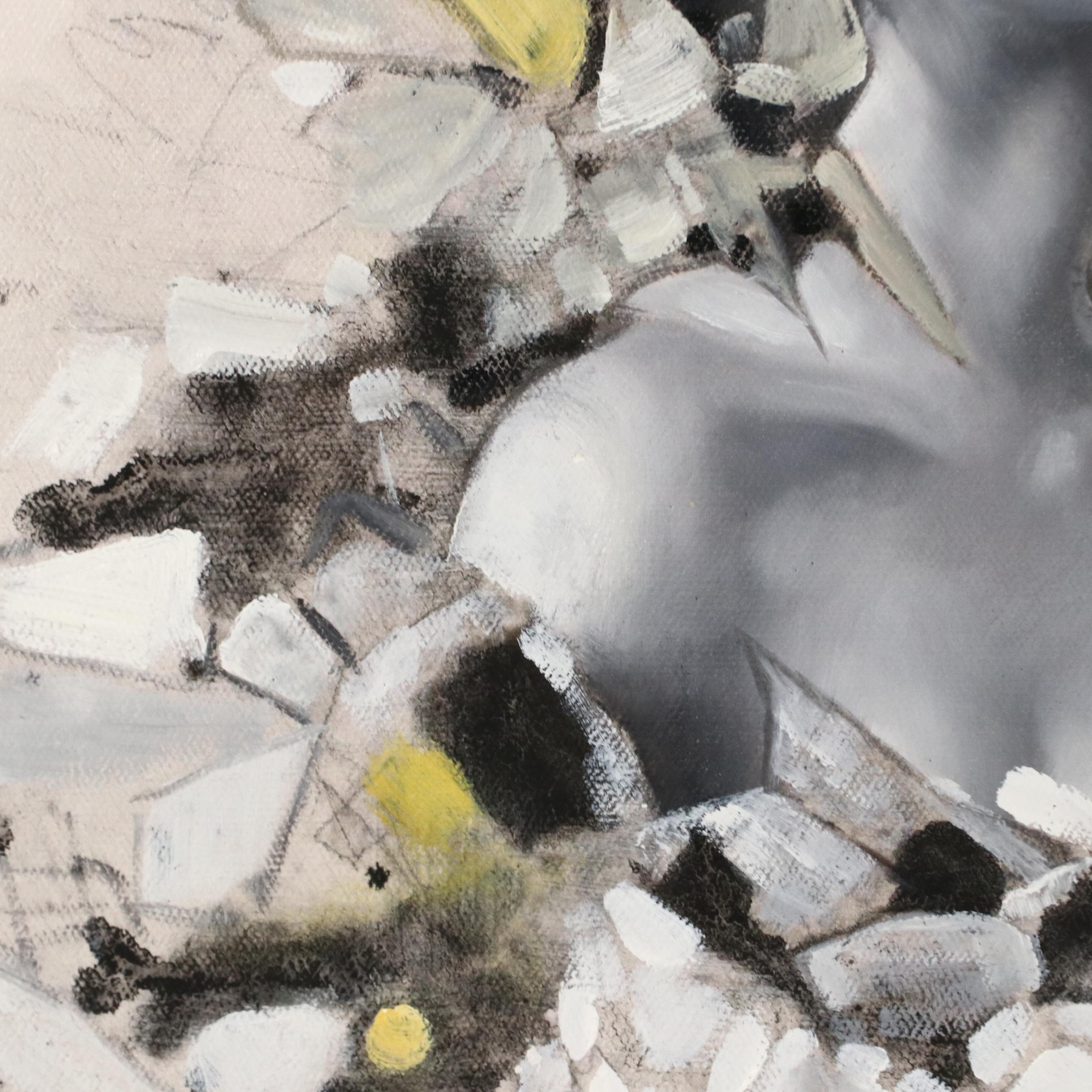 Ziti Stylized Figural Oil Painting, 21st Century