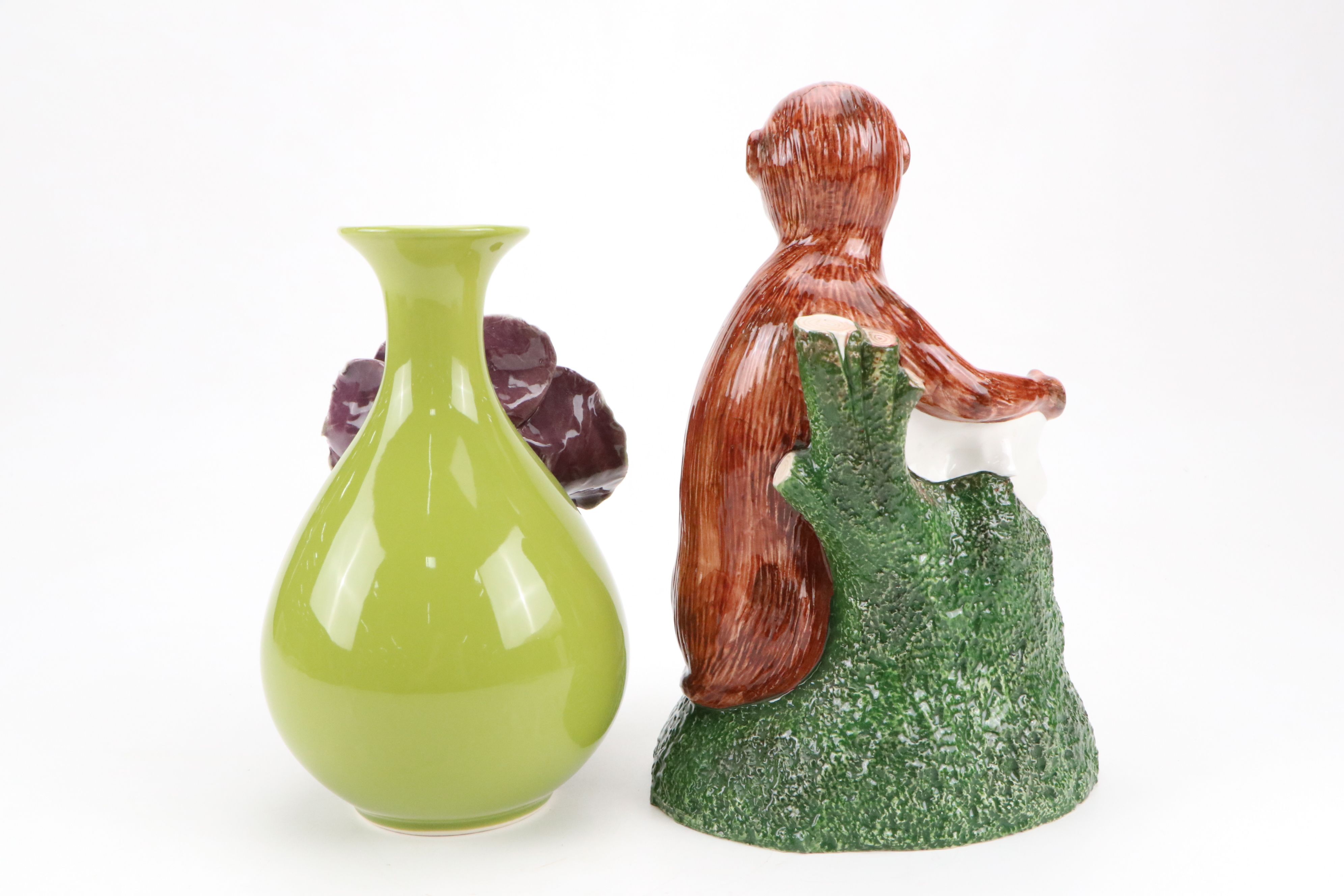 Anthropologie "Rose of Sharon" Vase with Parrot Figurines and More Ceramics