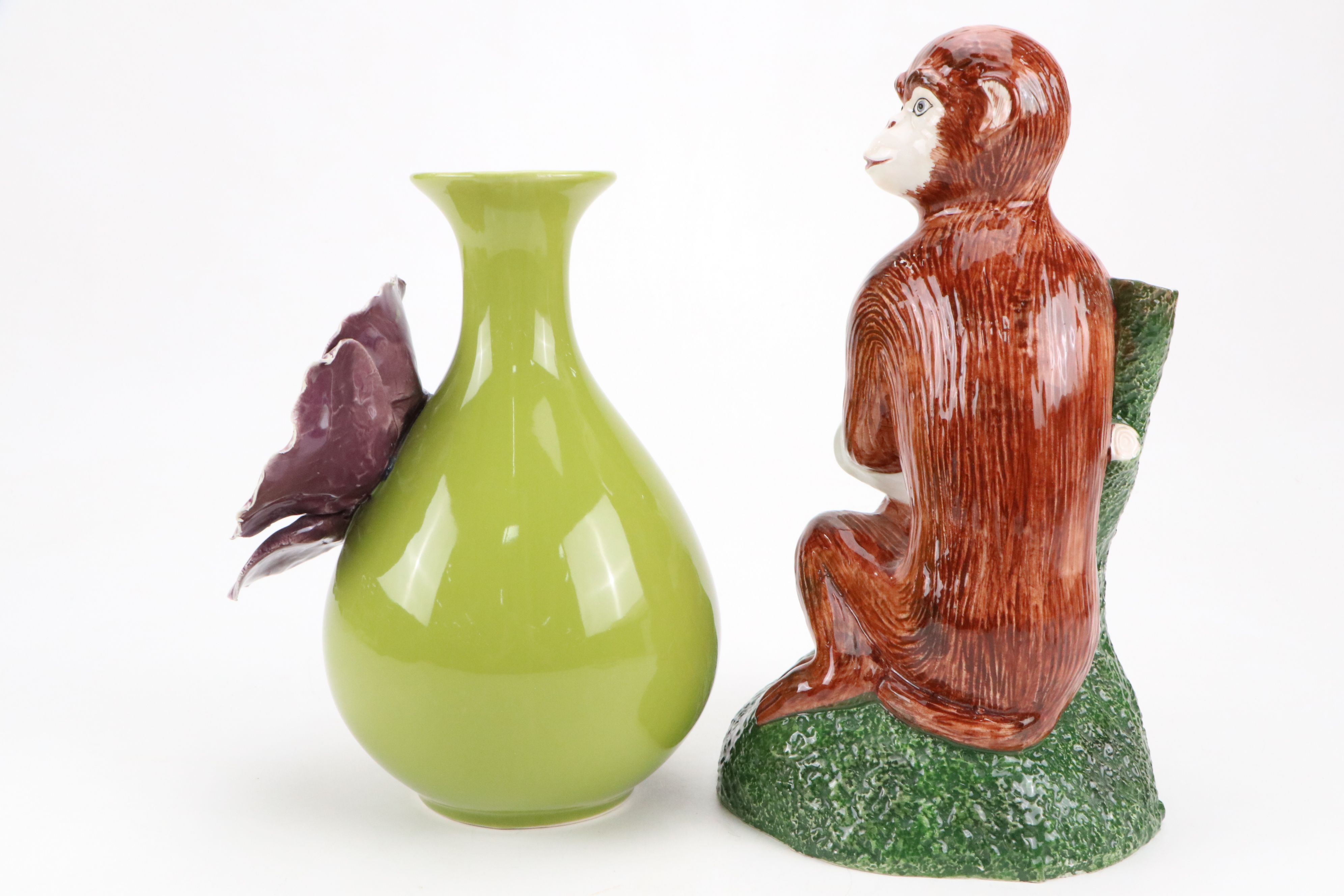 Anthropologie "Rose of Sharon" Vase with Parrot Figurines and More Ceramics