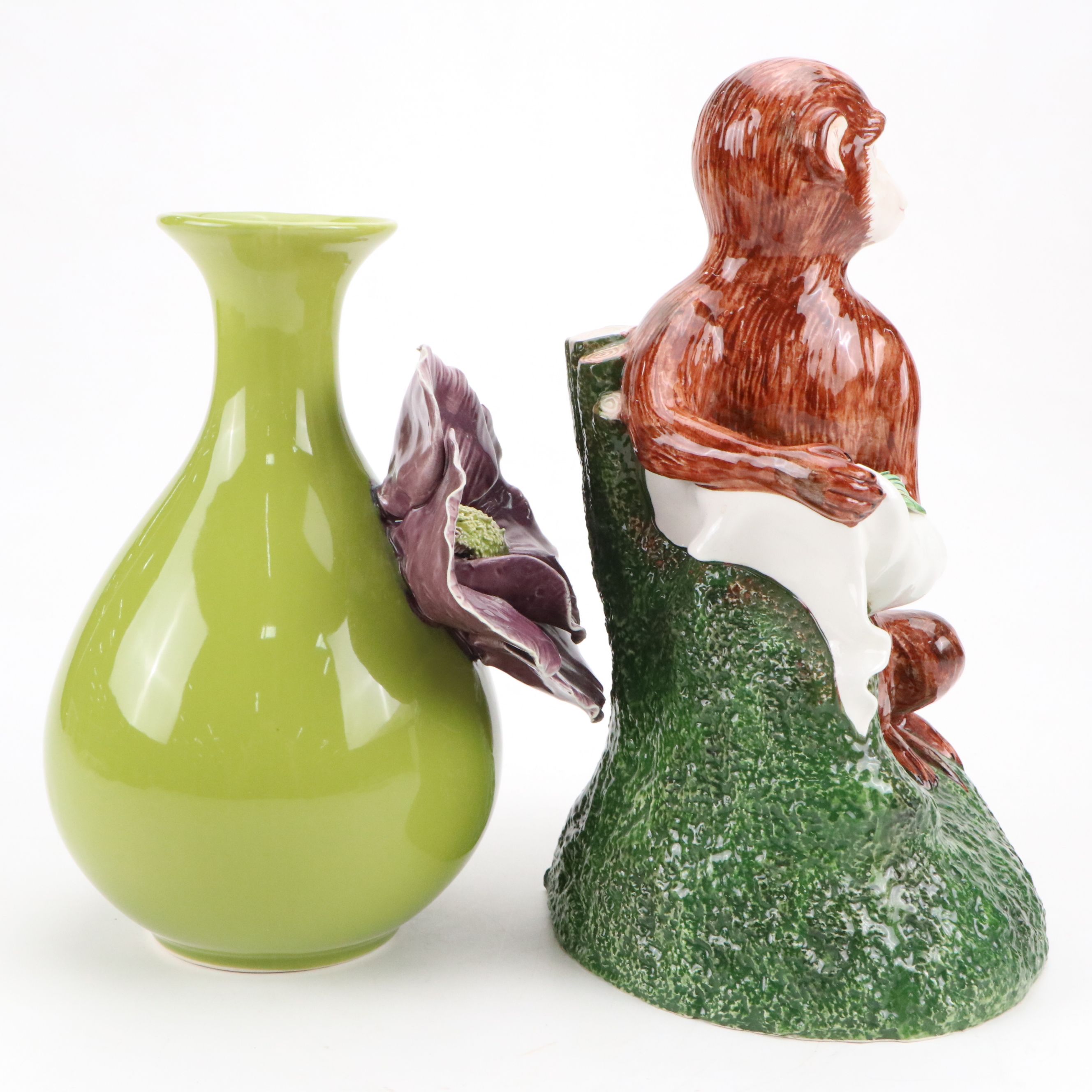 Anthropologie "Rose of Sharon" Vase with Parrot Figurines and More Ceramics