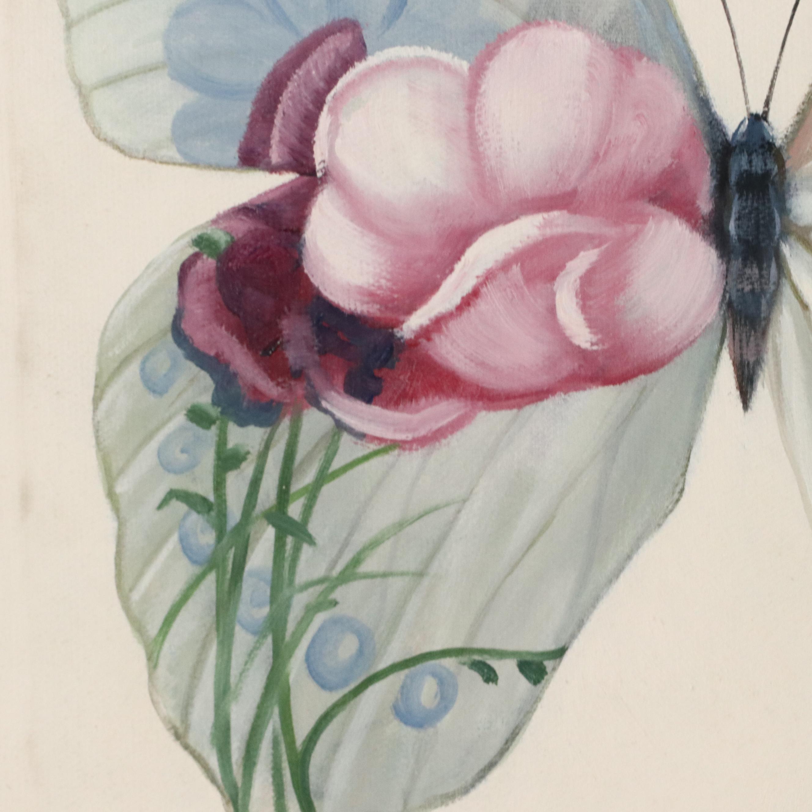 Castello Oil Painting of a Butterfly