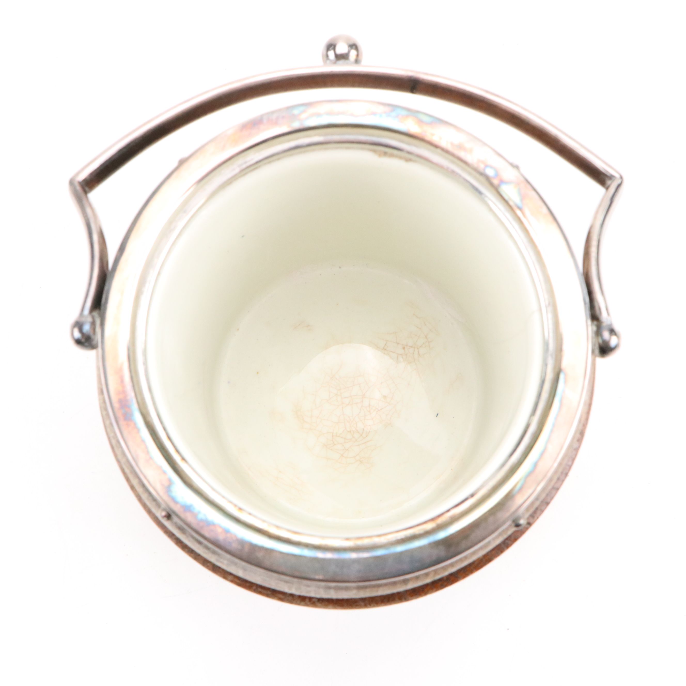 English Oak and Silver Plate Biscuit Barrel / Ice Bucket