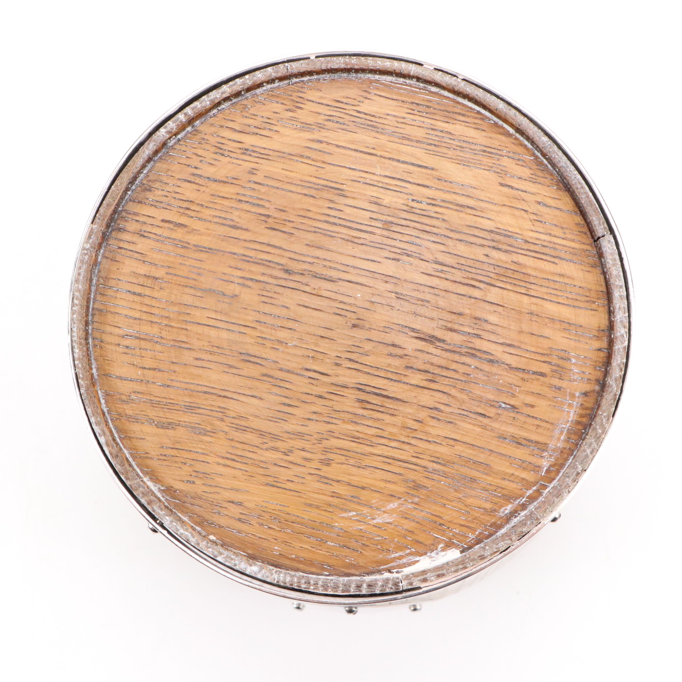English Oak and Silver Plate Biscuit Barrel / Ice Bucket