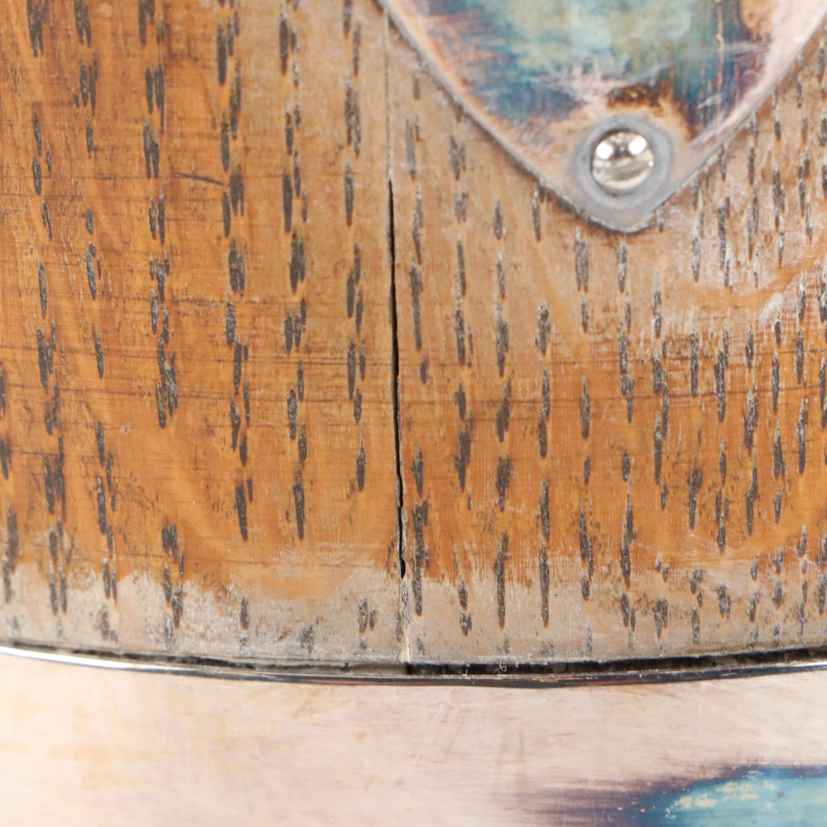 English Oak and Silver Plate Biscuit Barrel / Ice Bucket