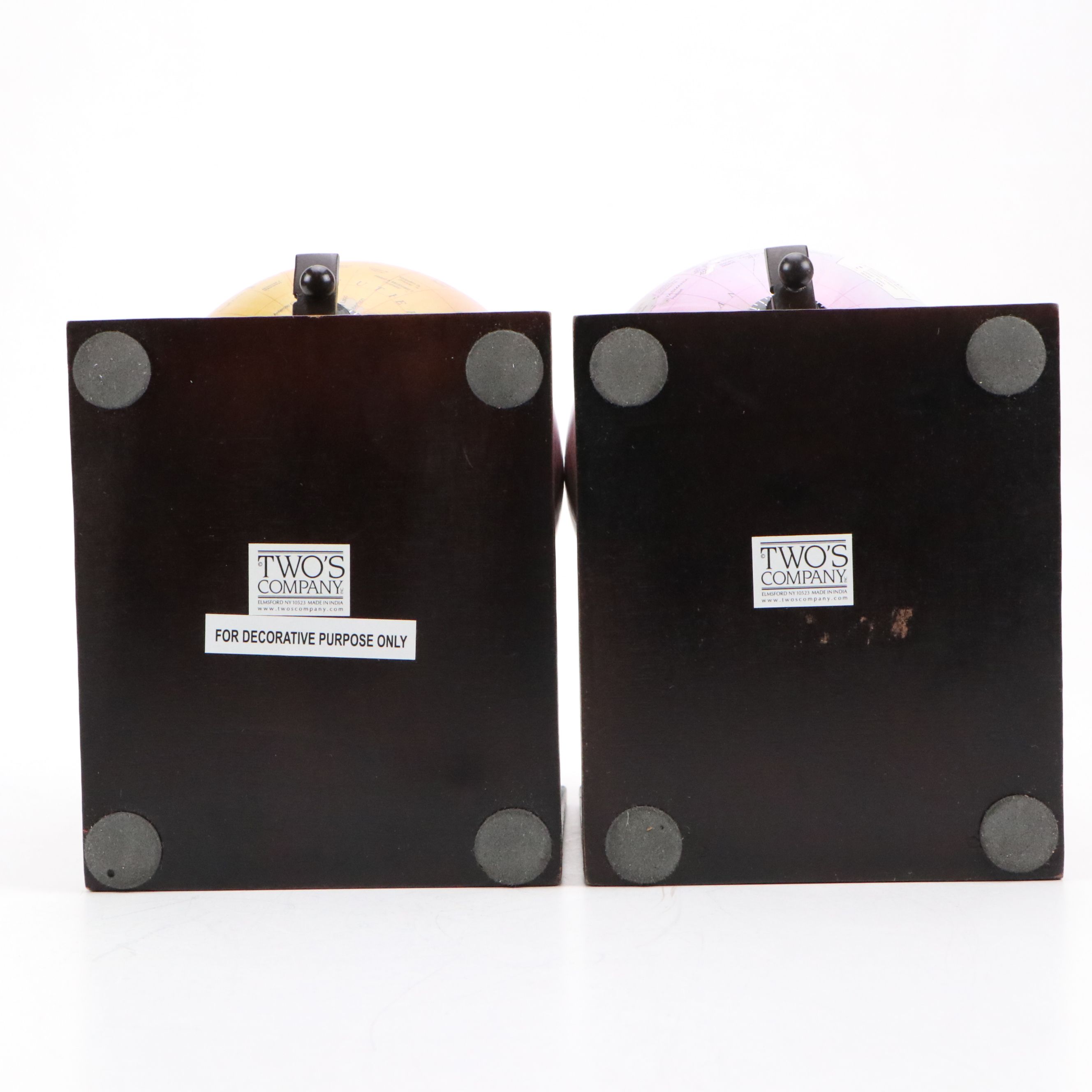 Green Marble and Brass Sailboat Bookends with Globe Bookends