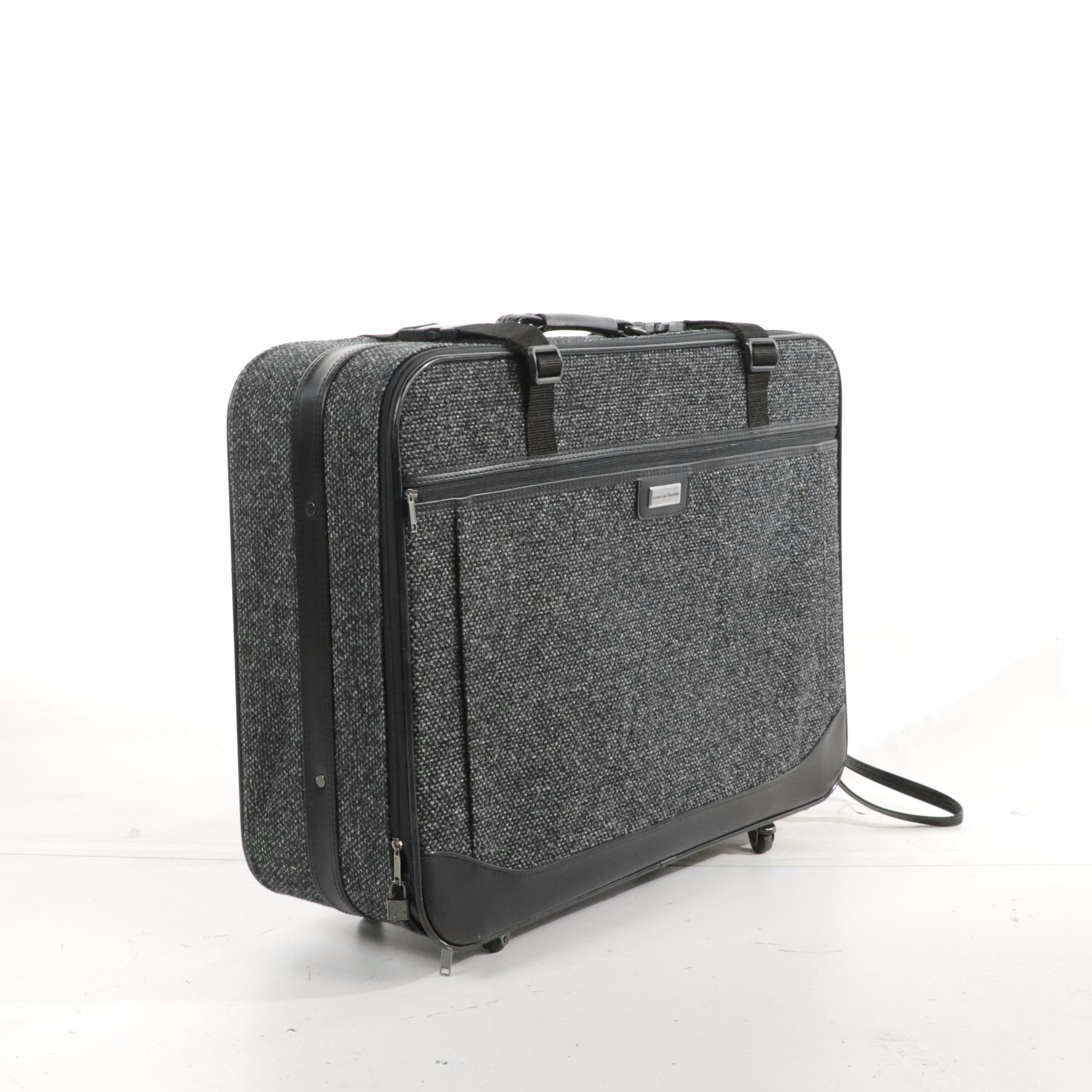 American Tourister Grey Tweed 5-Piece Luggage Set Including Garment Bag, More