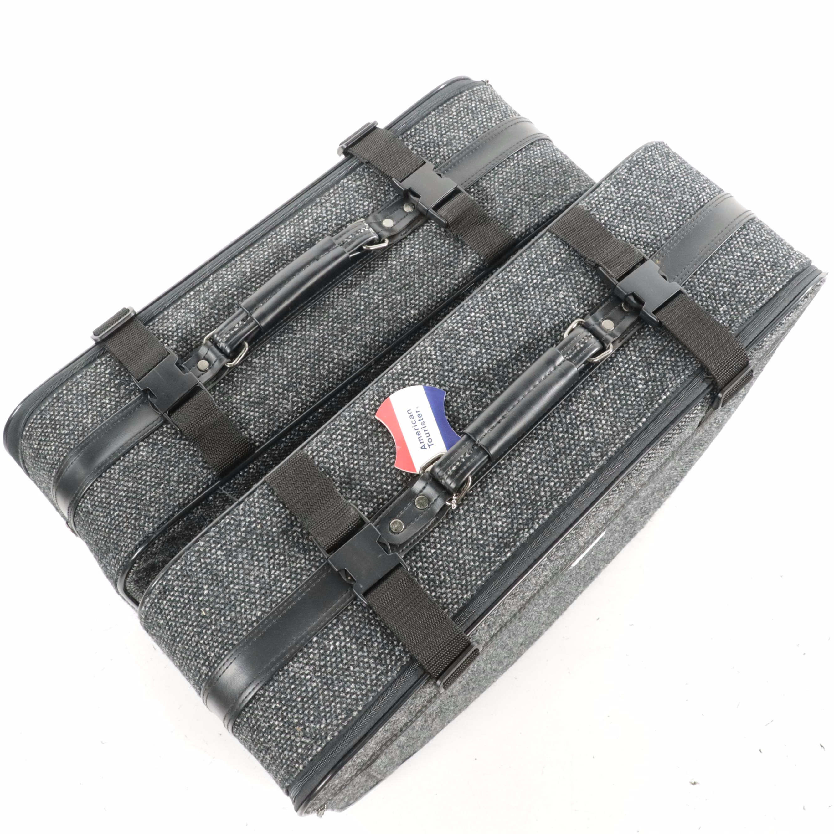 American Tourister Grey Tweed 5-Piece Luggage Set Including Garment Bag, More