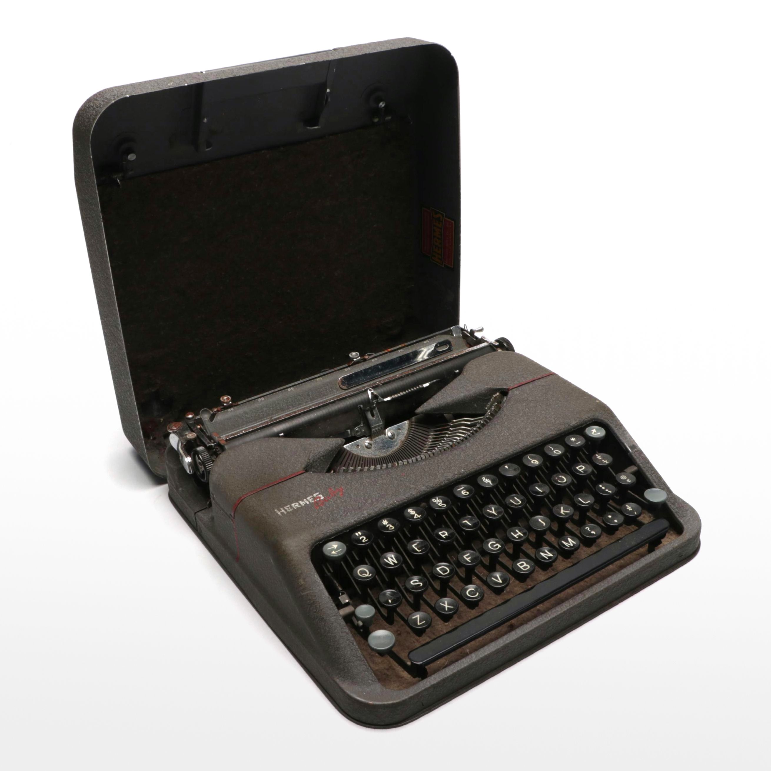 E. Paillard & Cie Hermes Baby Portable Typewriter, Mid to Late 20th Century