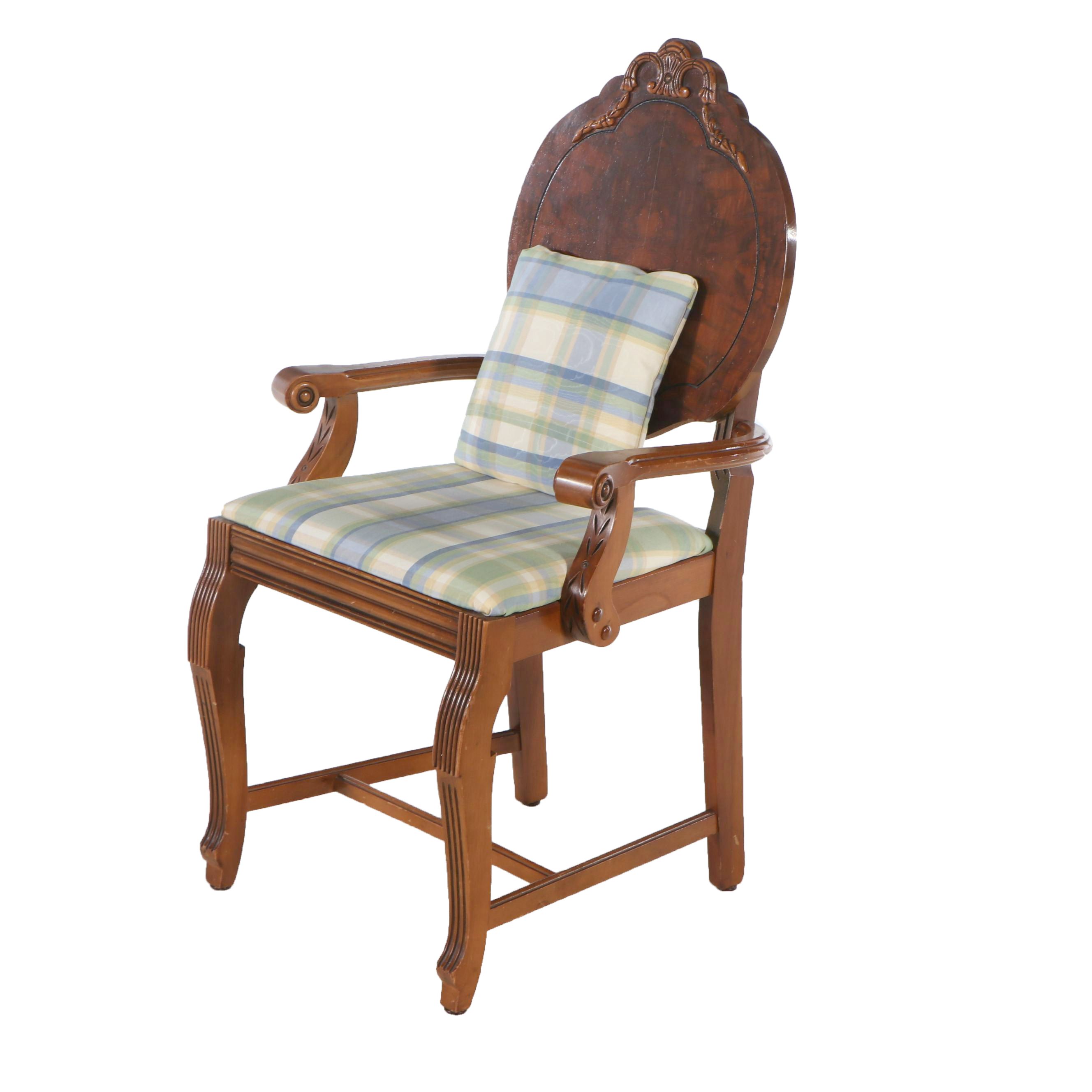 Baroque Style Walnut Armchair