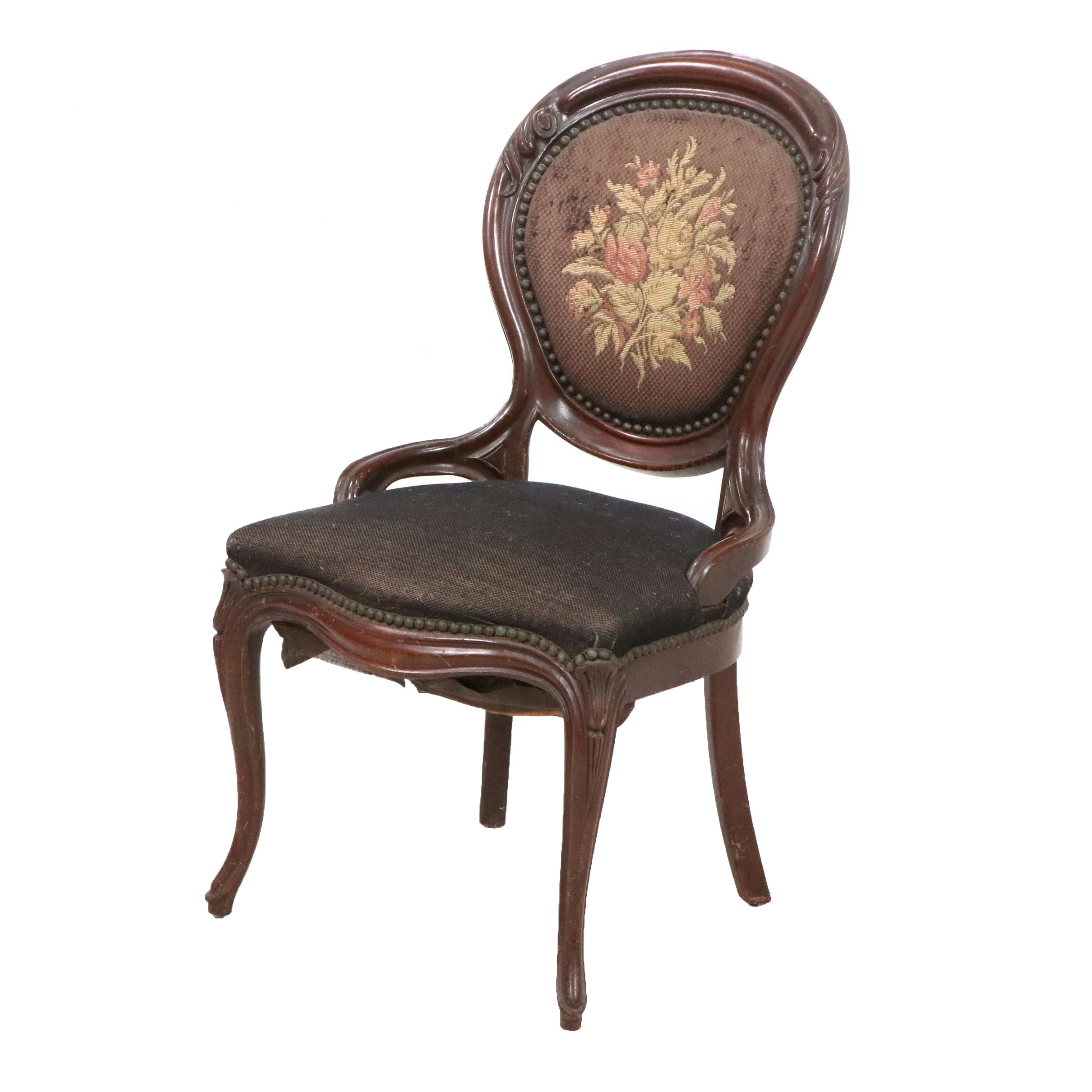 Victorian Carved Walnut Side Chair