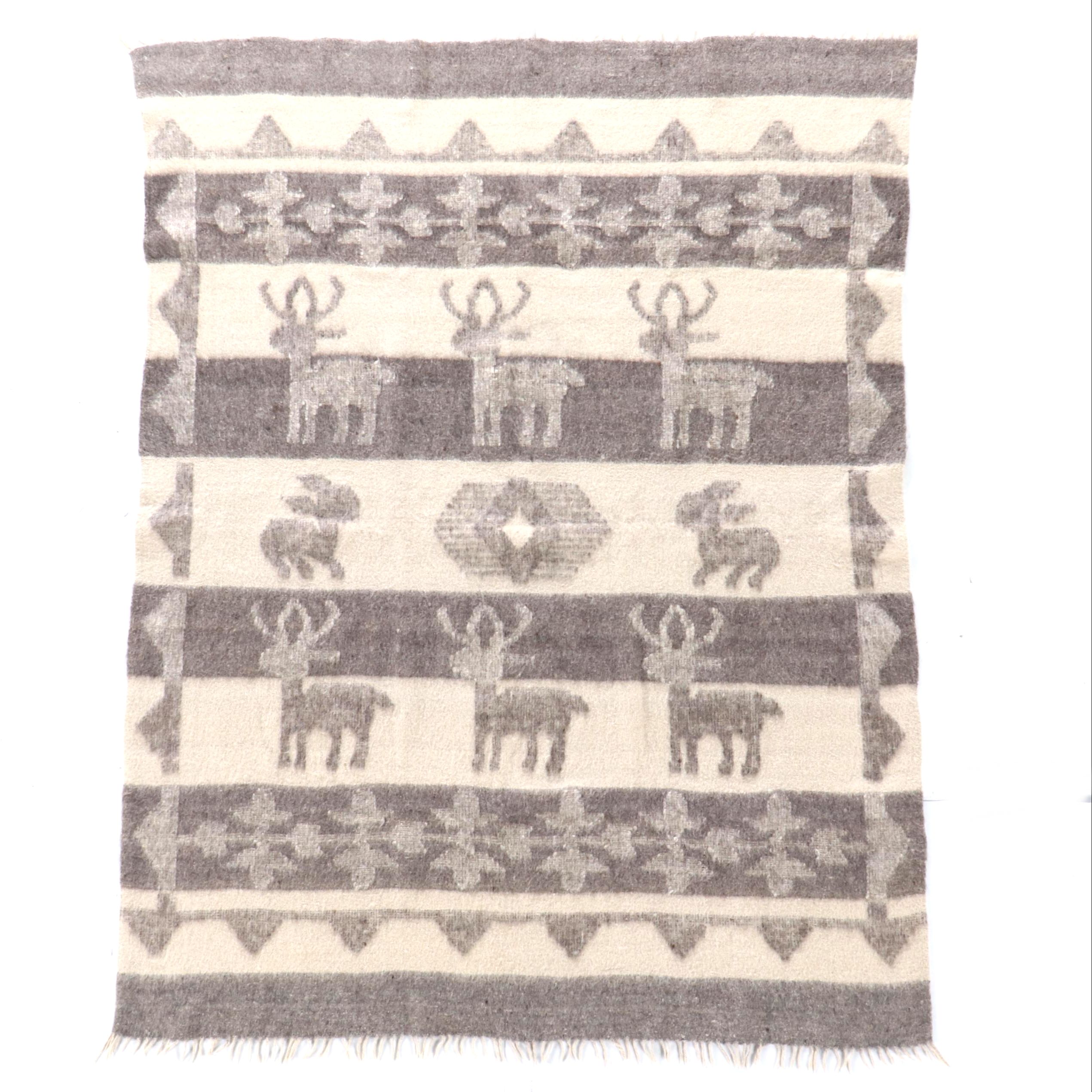 Peruvian Deer and Rabbit Wool Blanket