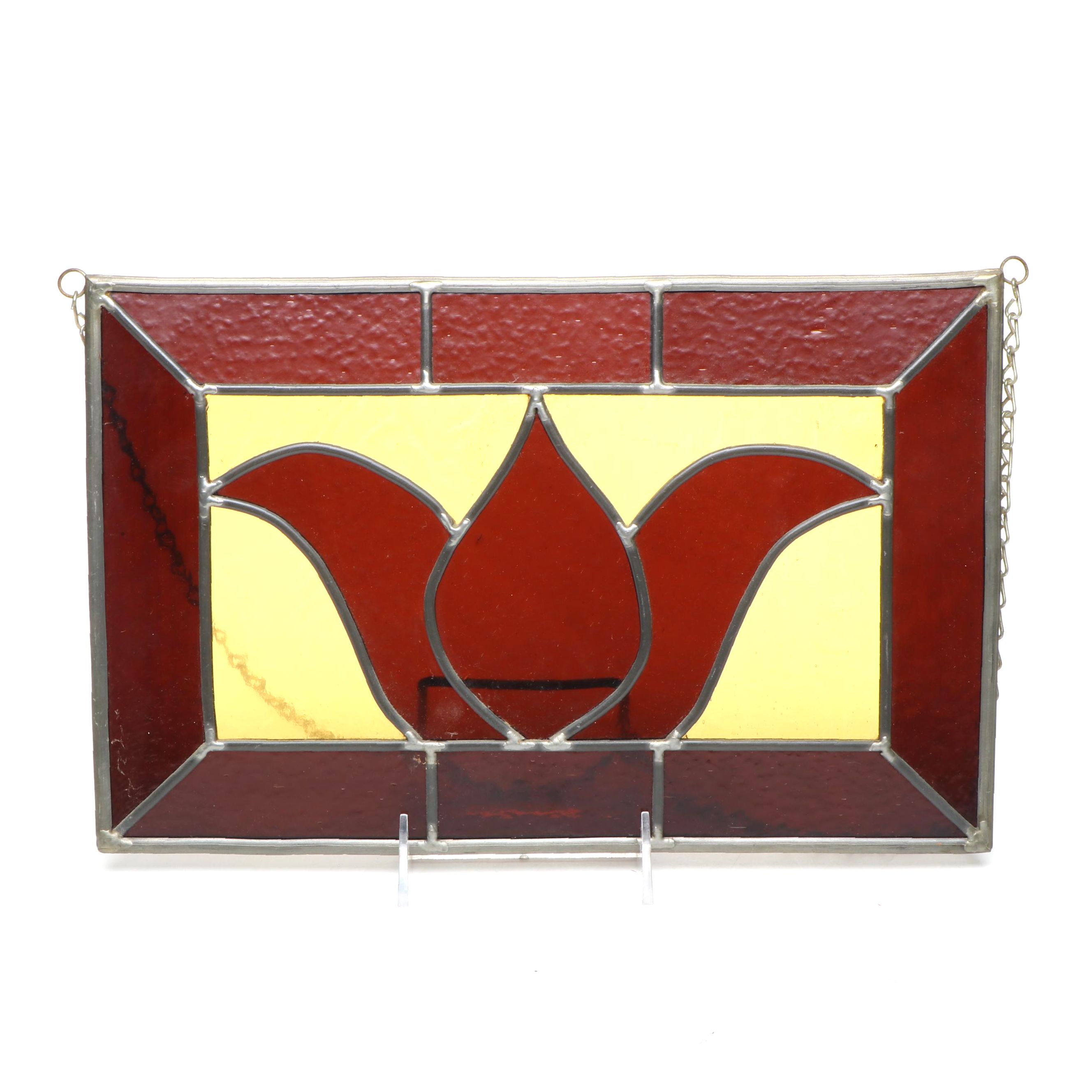Tulip Slag Glass Hanging Panel
