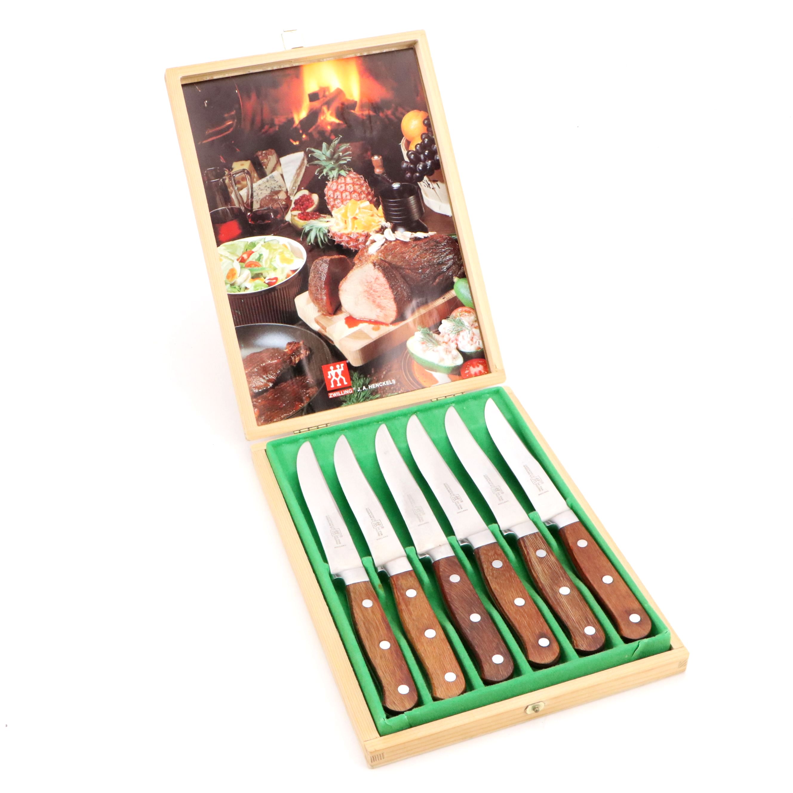Zwilling J. A. Henckels Steak Knife Set with Wood Storage Box