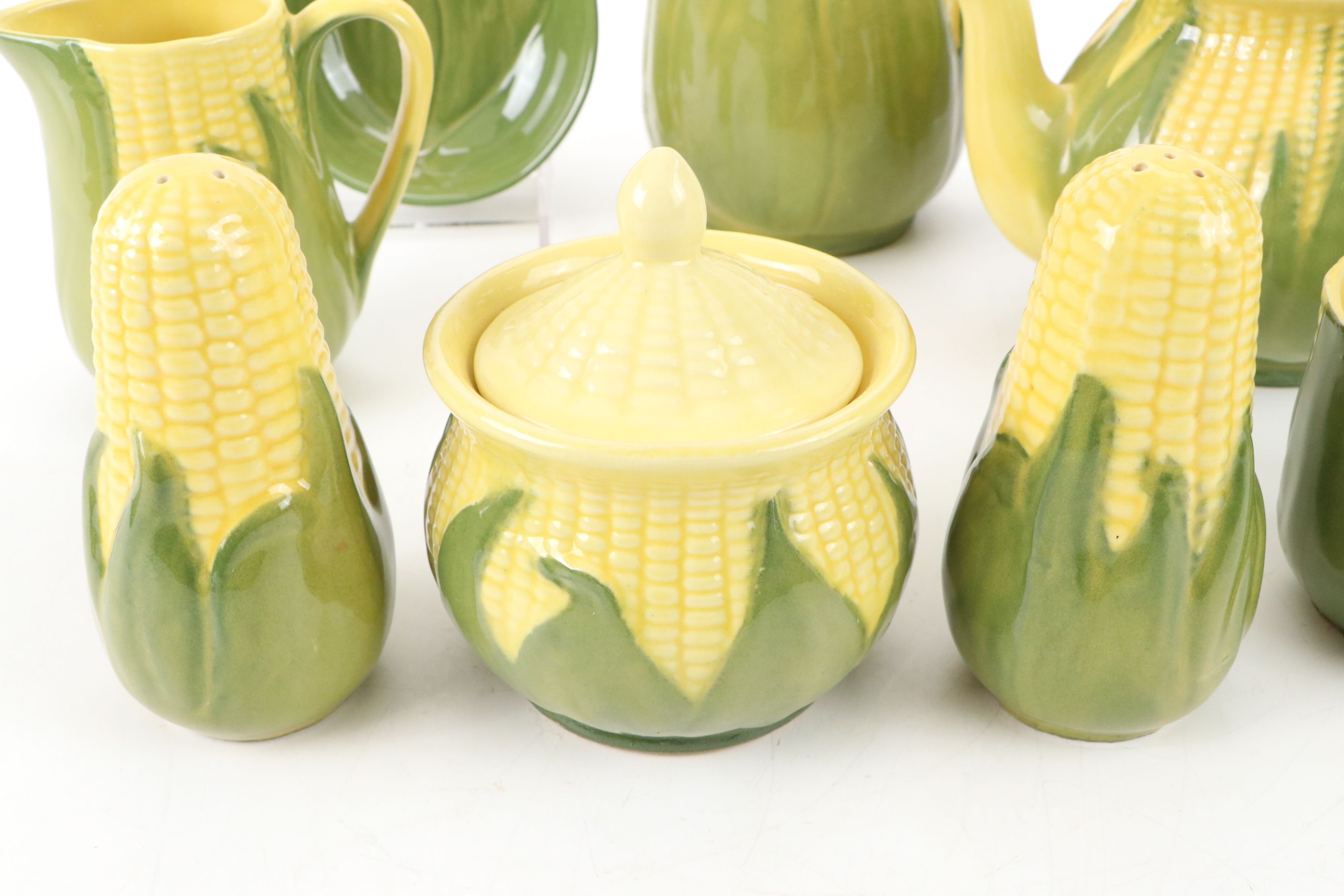 Shawnee "Corn King" Novelty Ceramic Serveware with Cardinal Corn Dish