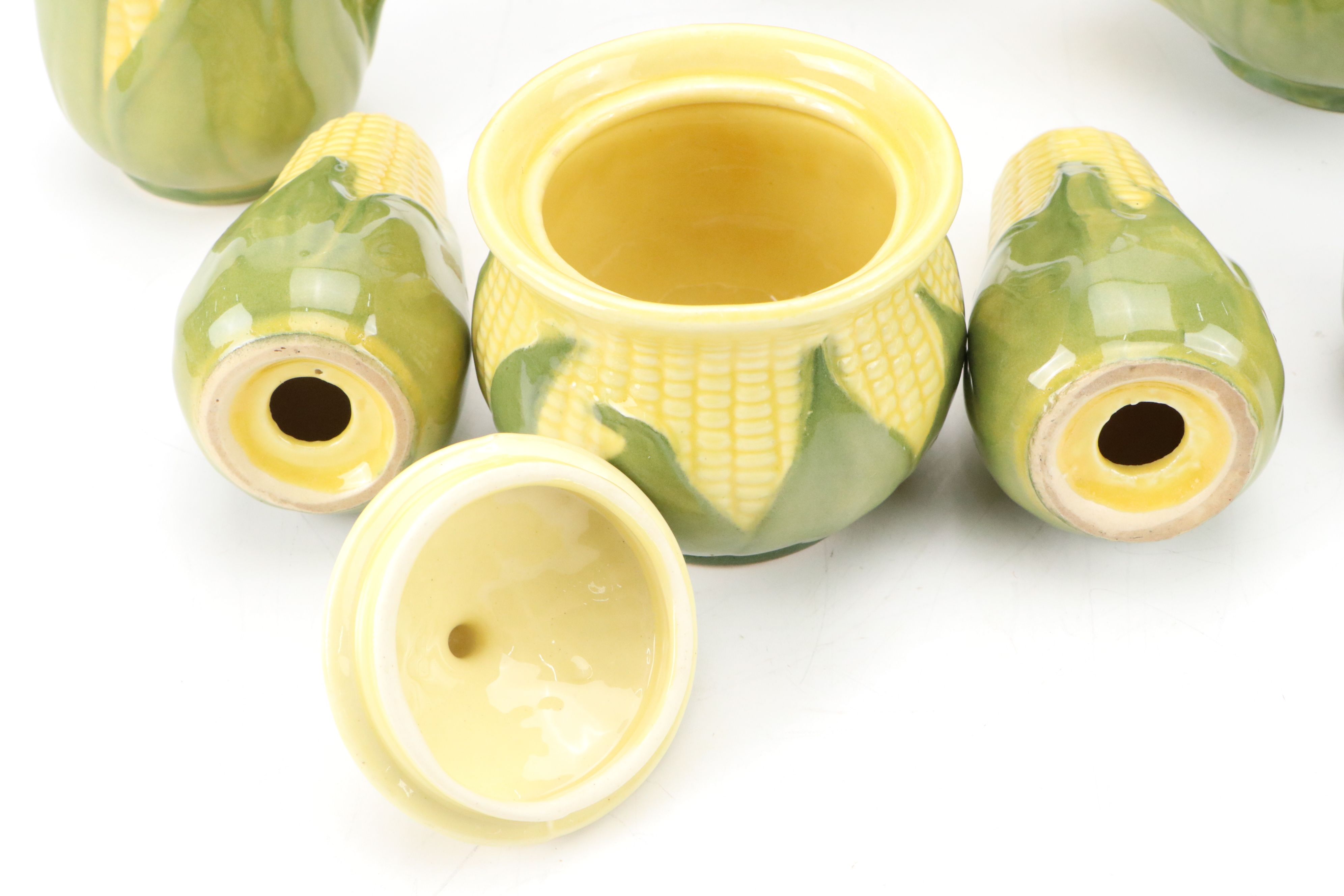 Shawnee "Corn King" Novelty Ceramic Serveware with Cardinal Corn Dish