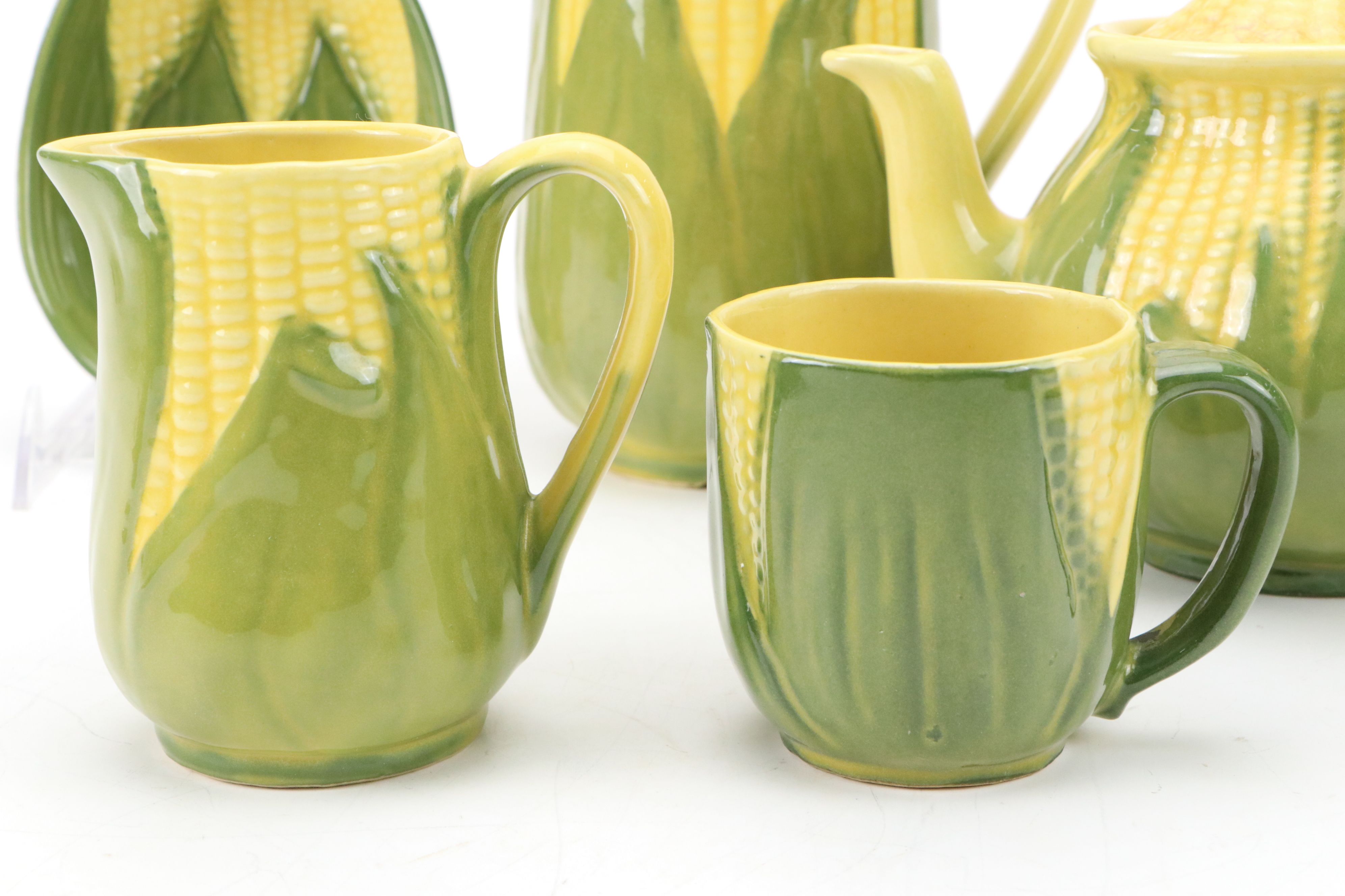 Shawnee "Corn King" Novelty Ceramic Serveware with Cardinal Corn Dish