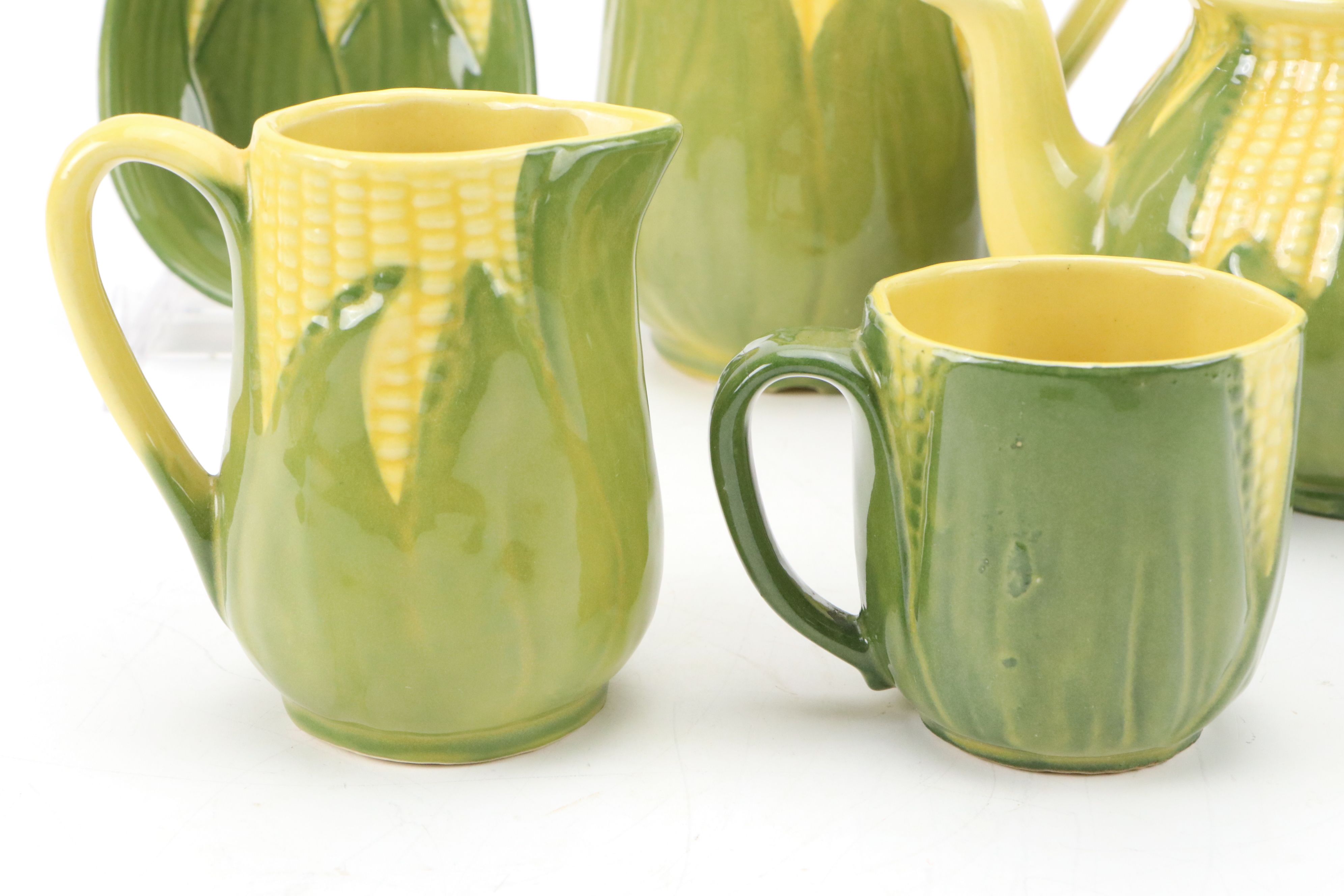 Shawnee "Corn King" Novelty Ceramic Serveware with Cardinal Corn Dish