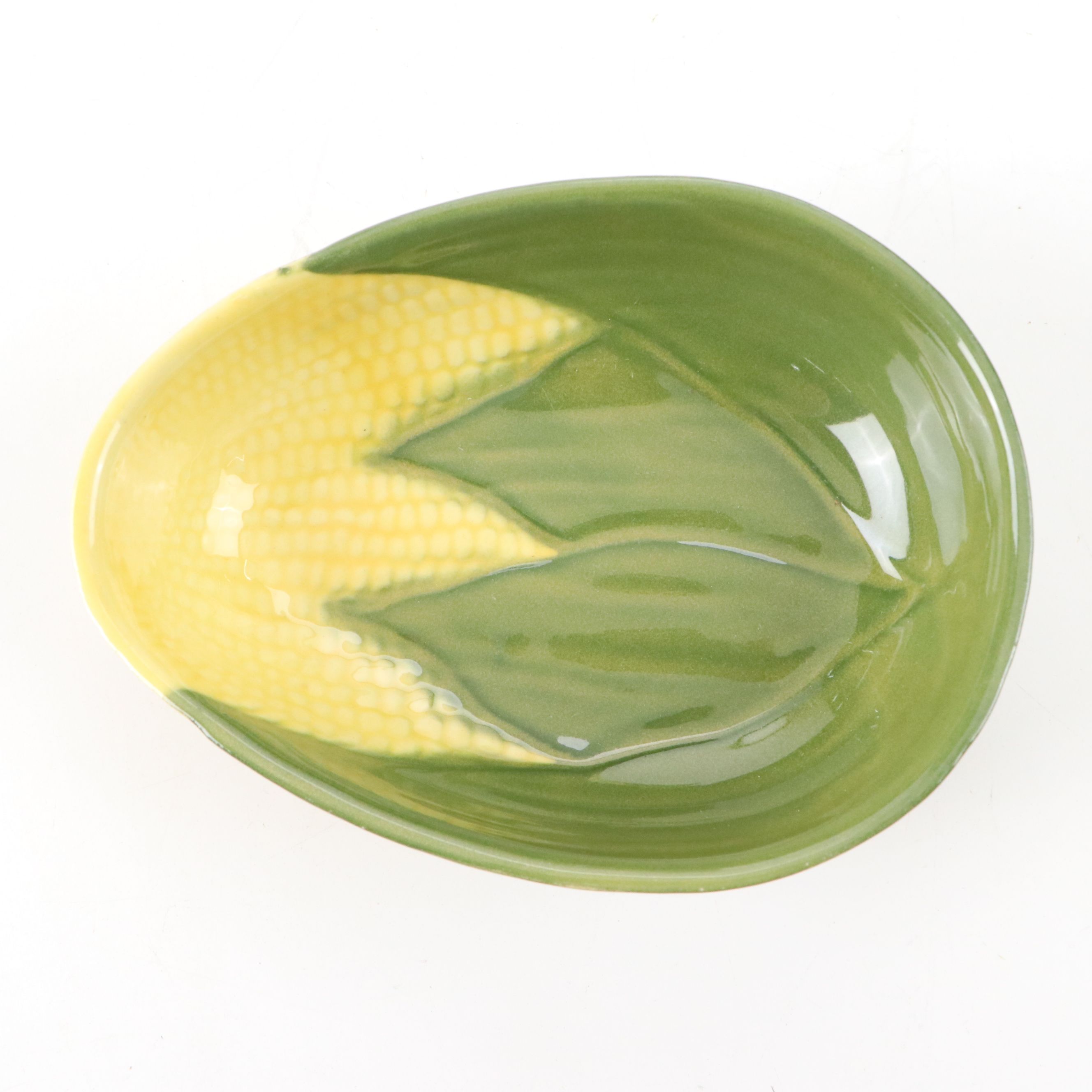 Shawnee "Corn King" Novelty Ceramic Serveware with Cardinal Corn Dish