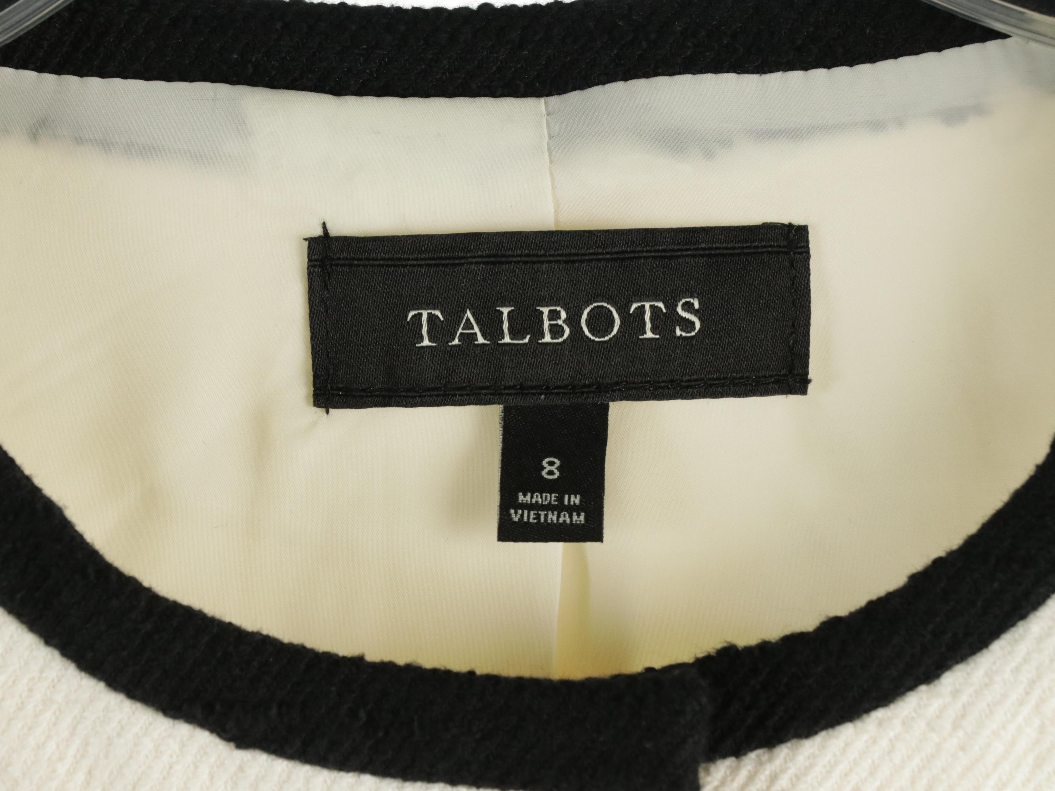 Talbots Floral Blouse, White Cotton Skirt and Coat, Ann Taylor Textured Blazer