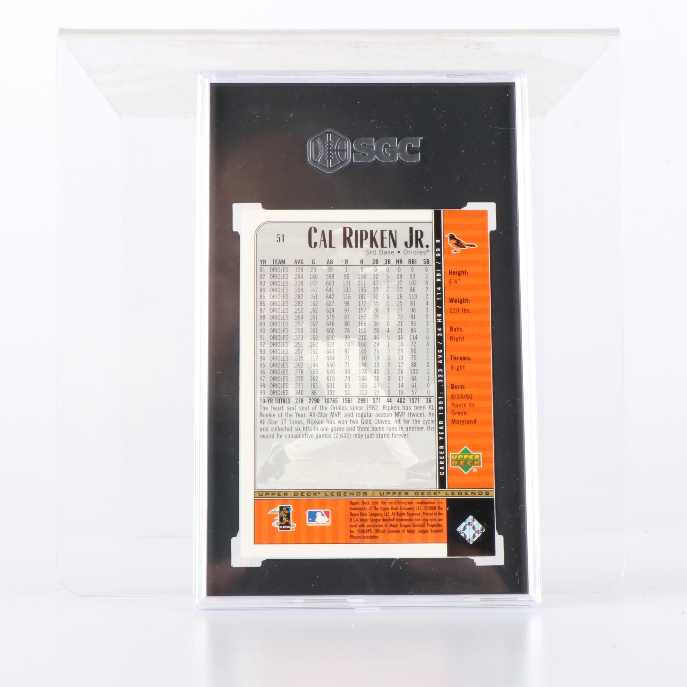 Cal Ripken Jr. SGC Graded Baseball Cards Featuring Rookie and More