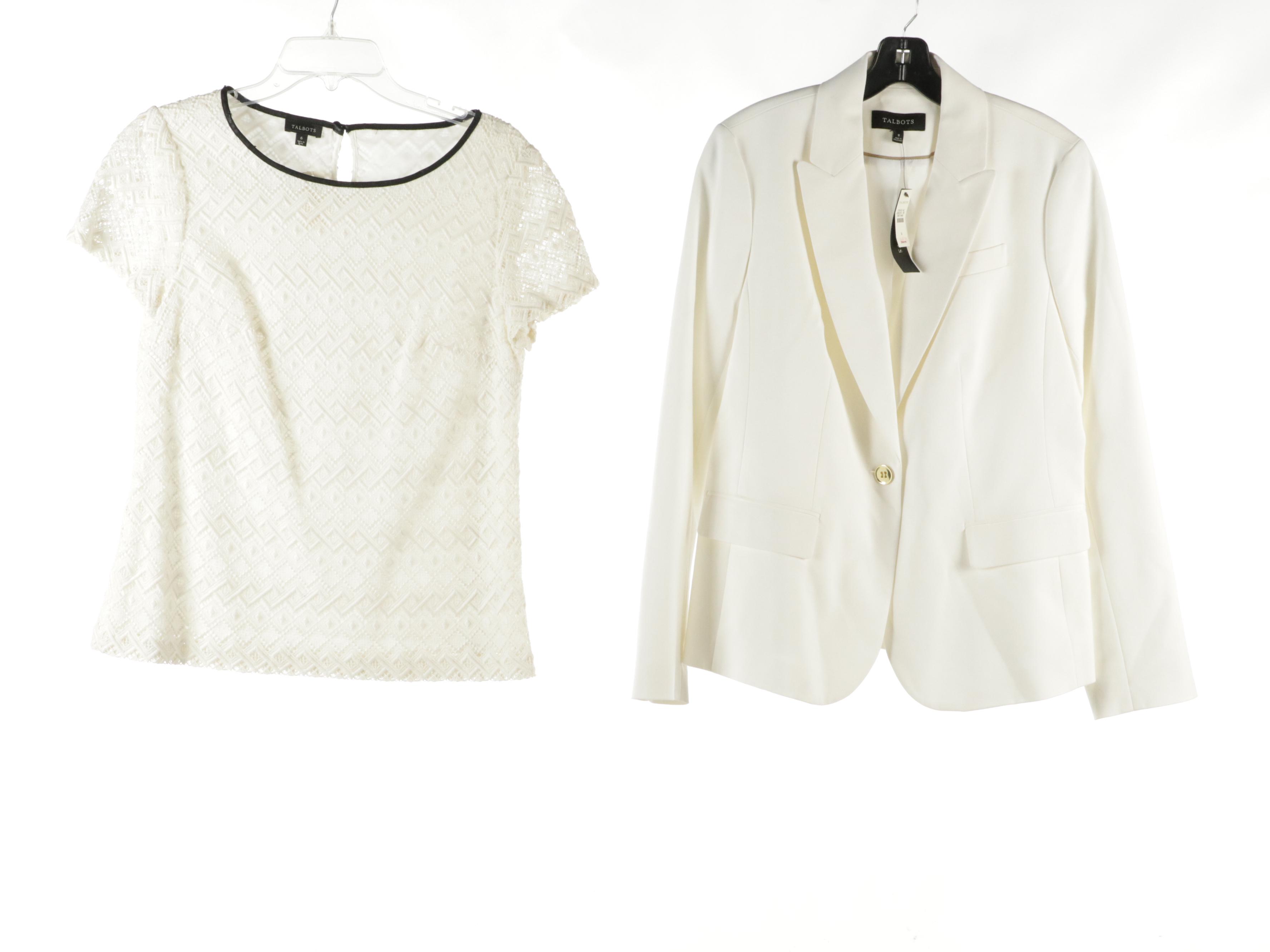 Ann Taylor Flared Skirt and Silk Lined Blouse with Talbots Blazer, Jacket & Tops