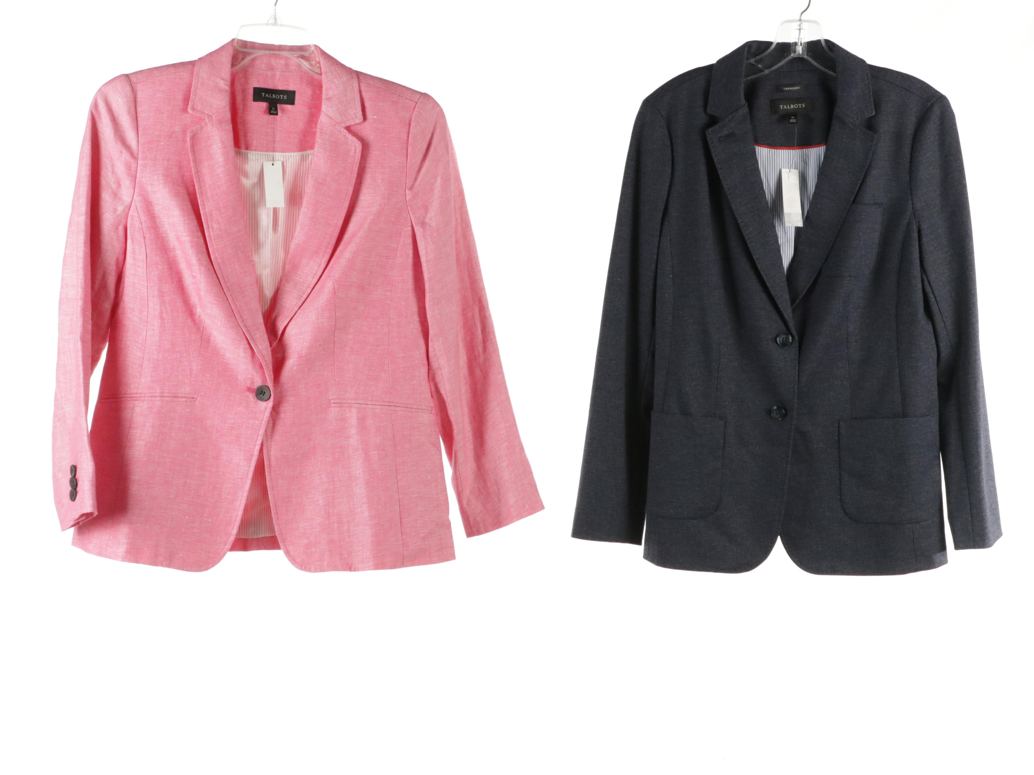Talbots Pink Linen and Navy Blue Blazers, "Chelsea" Pants, Sweater and More
