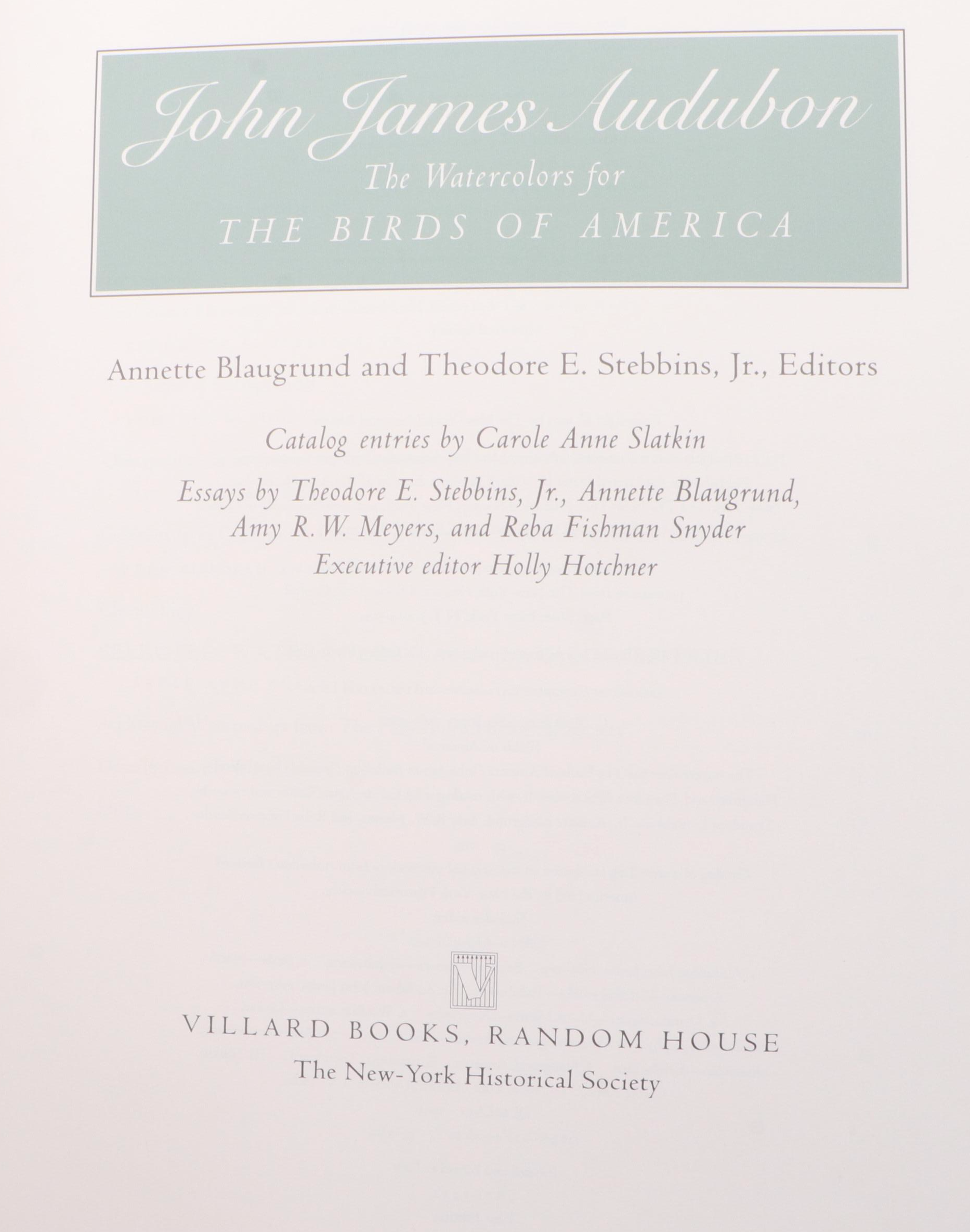 First Printing "John James Audubon: Watercolors for The Birds of America," 1993