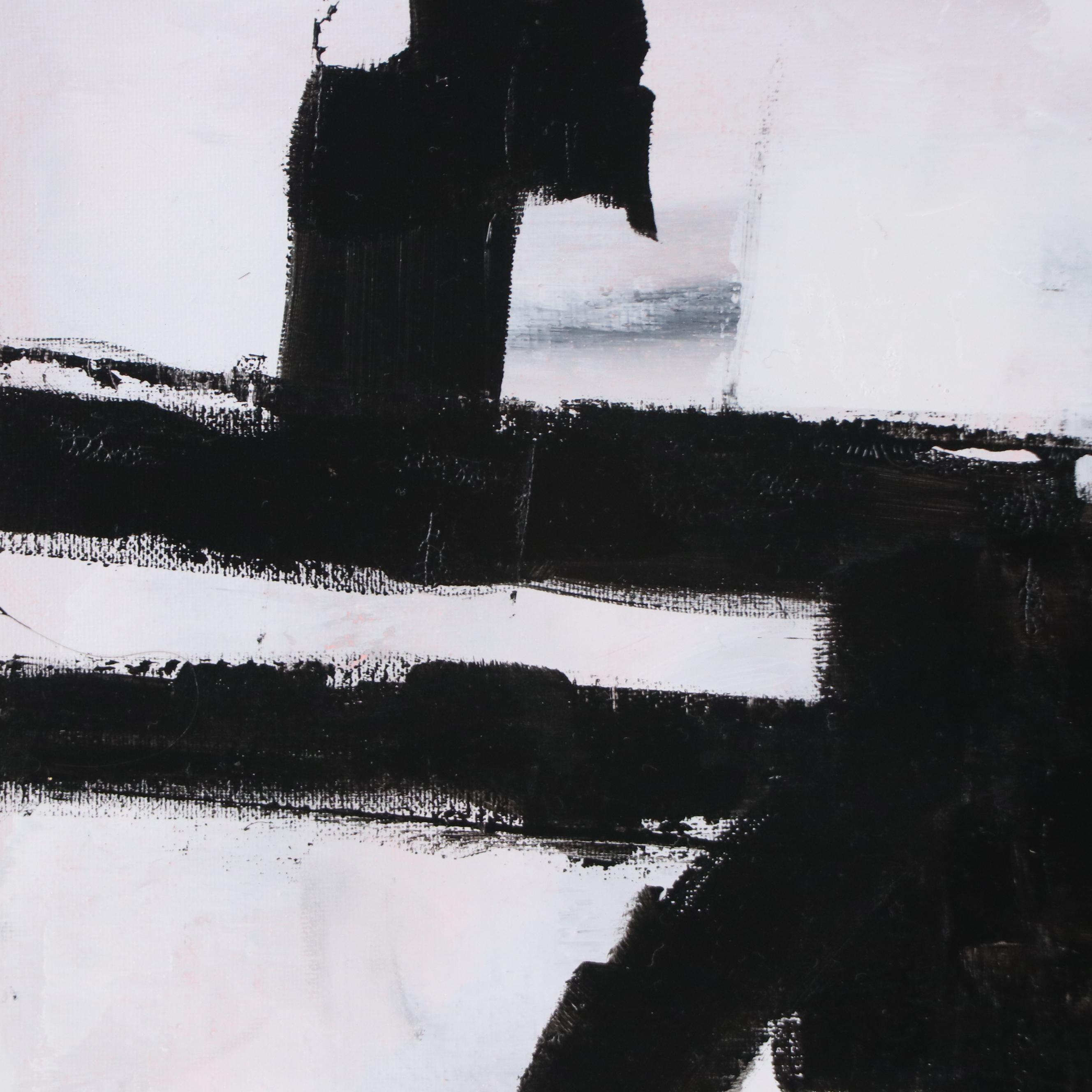 Milagros Pongo Mixed Media Painting "Minimalist," 21st Century