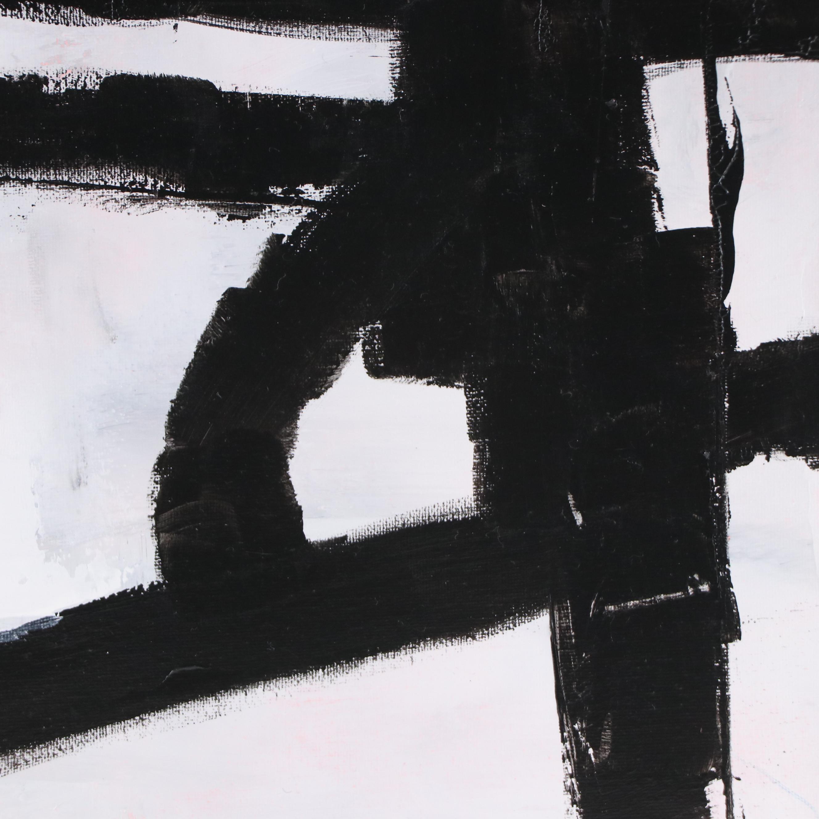 Milagros Pongo Mixed Media Painting "Minimalist," 21st Century