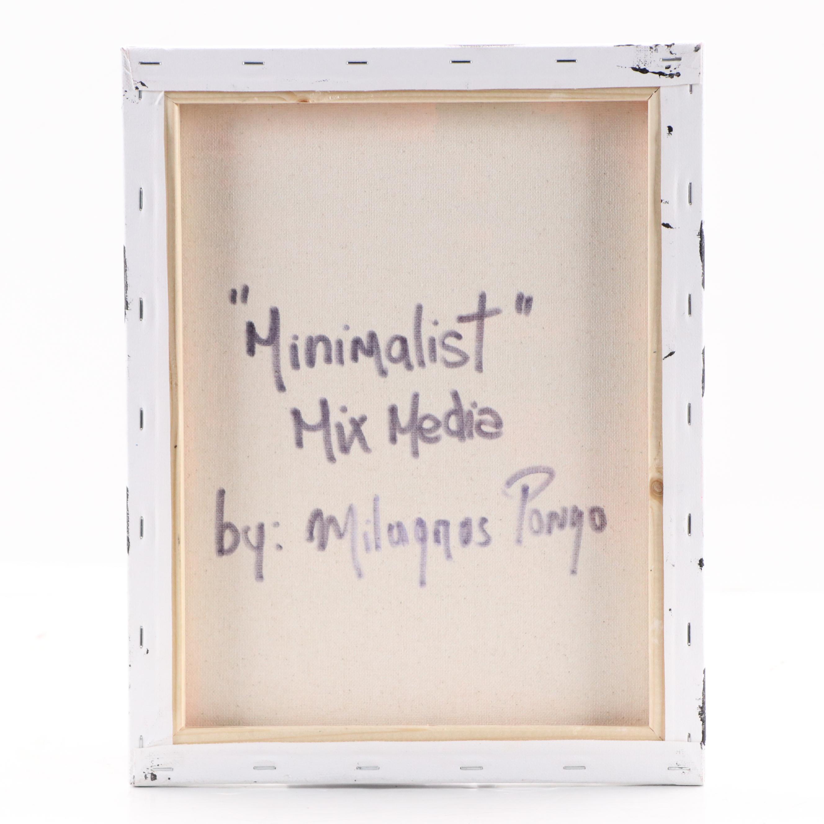 Milagros Pongo Mixed Media Painting "Minimalist," 21st Century