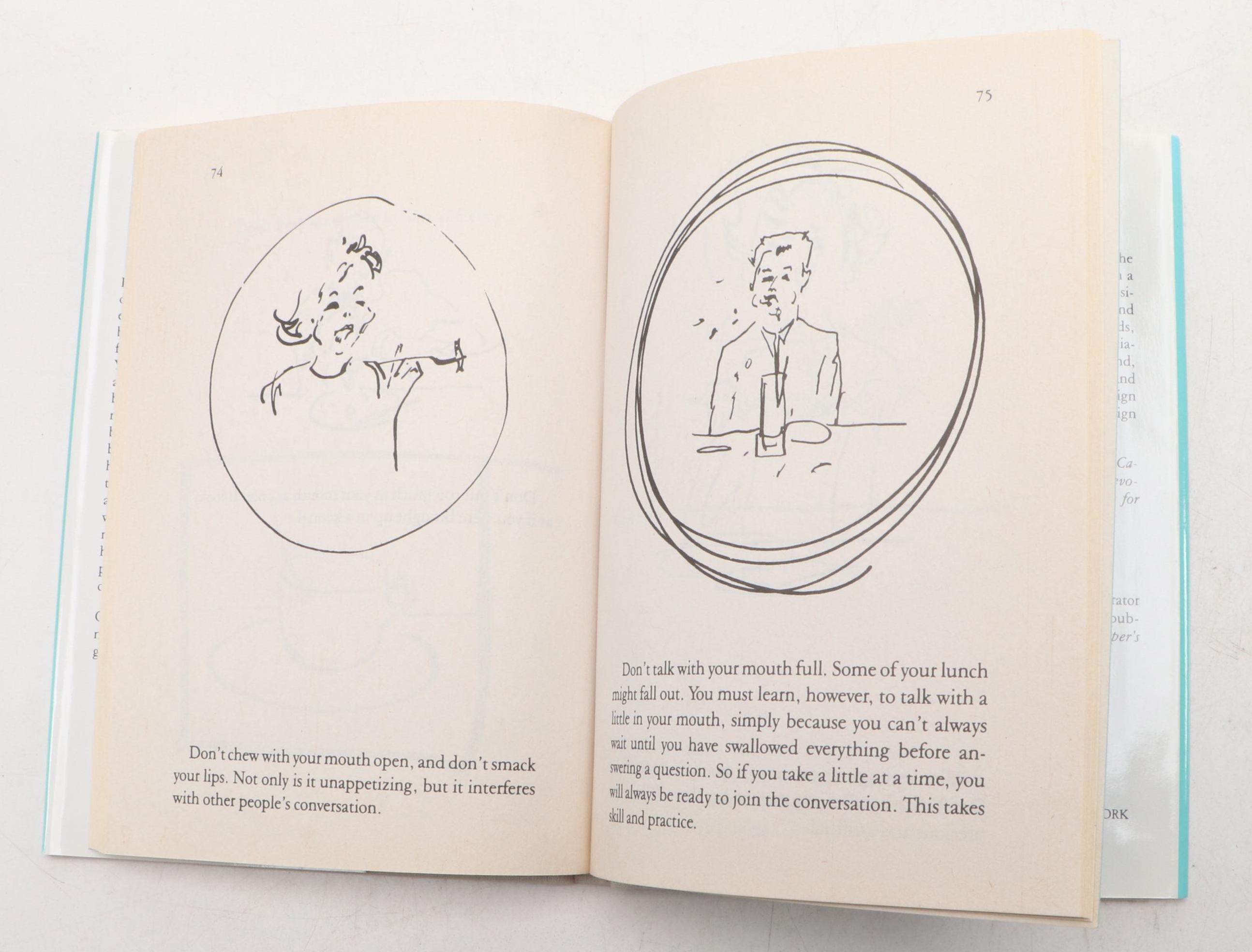 Illustrated "Tiffany's Table Manners for Teenagers" by Walter Hoving, 1989