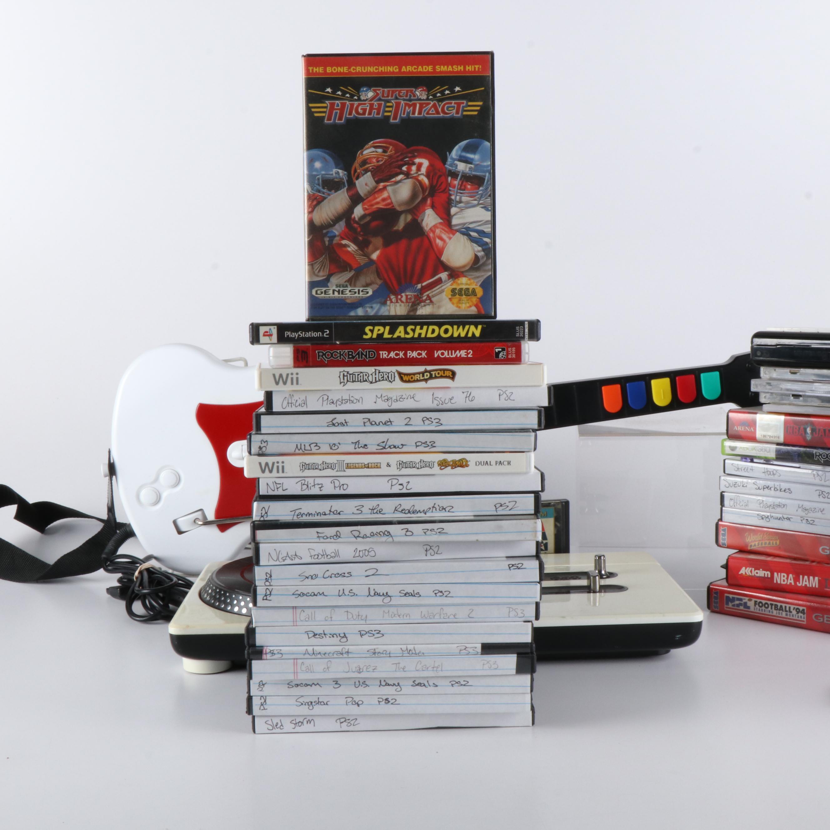 Sega Genesis Console with PlayStation Video Games and More