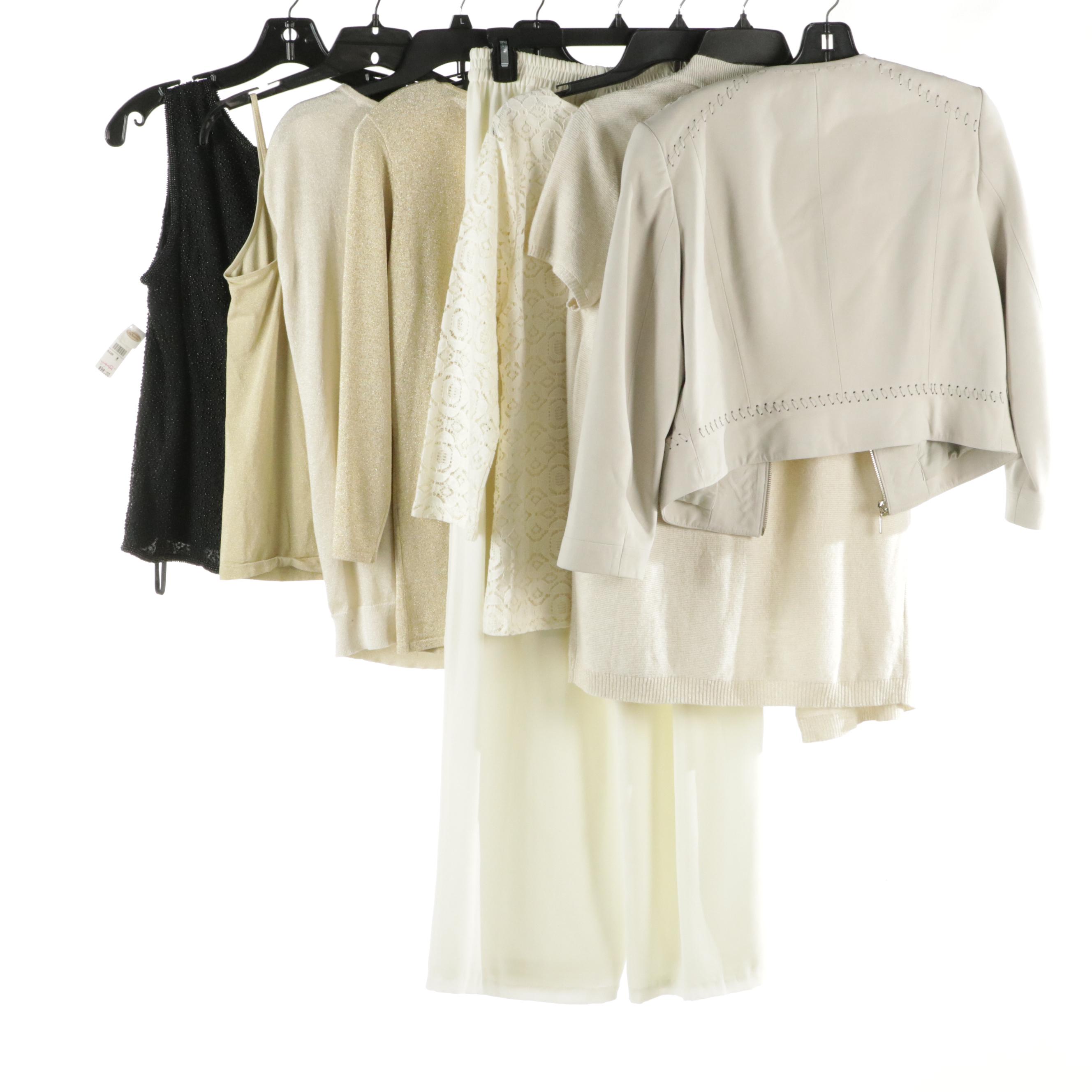 Talbots Beaded Silk Sleeveless Blouse, Linen Blend Cardigan, Blouses and More