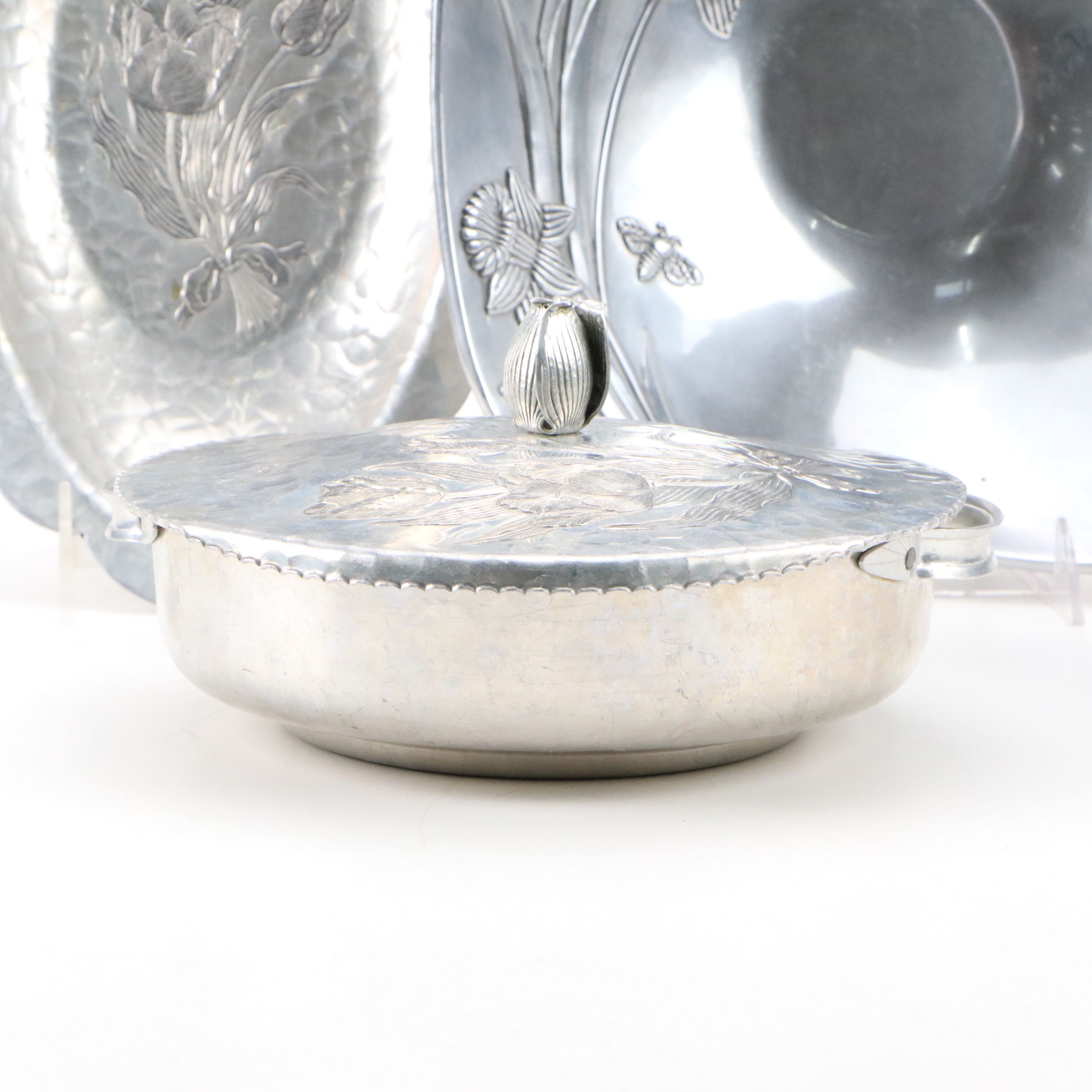 Lenox, Rodney Kent with Other Metal Platters and Covered Serving Bowl